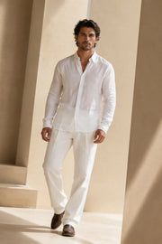 Ivory Ecru Linen Shirt
