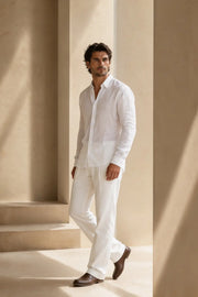 Ivory Ecru Linen Shirt
