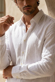 Ivory Ecru Linen Shirt