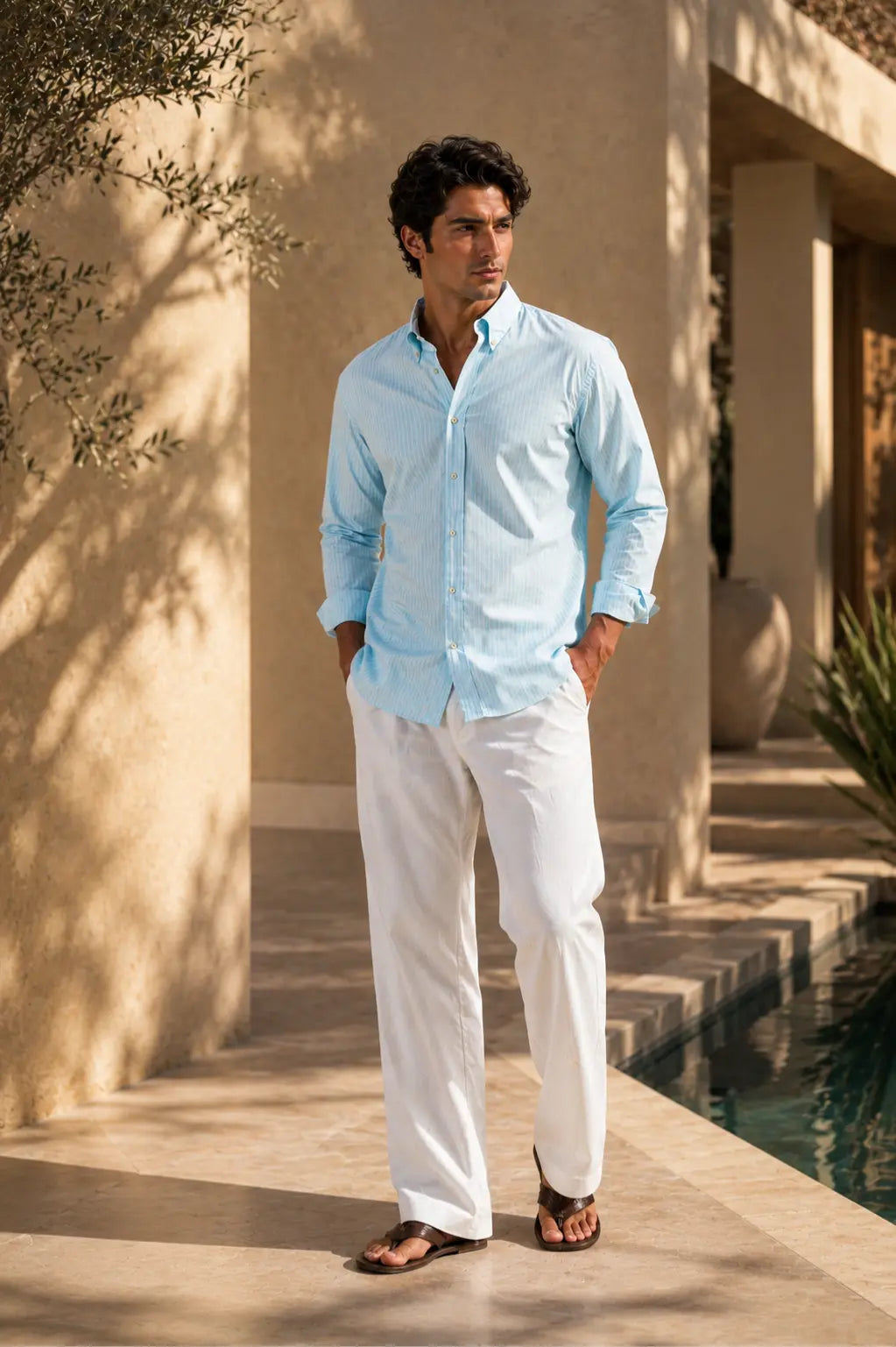 Celeste Stripe Linen Blended Shirt