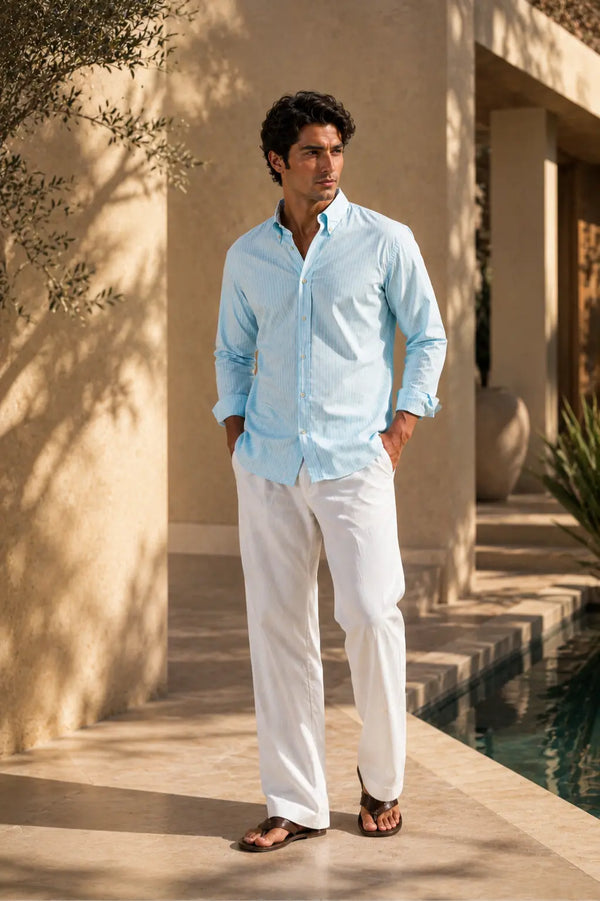 Celeste Stripe Linen Blended Shirt