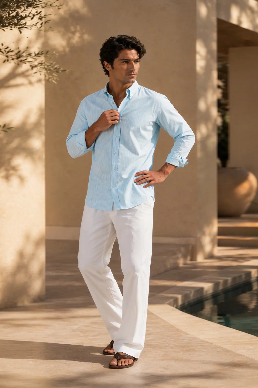 Celeste Stripe Linen Blended Shirt