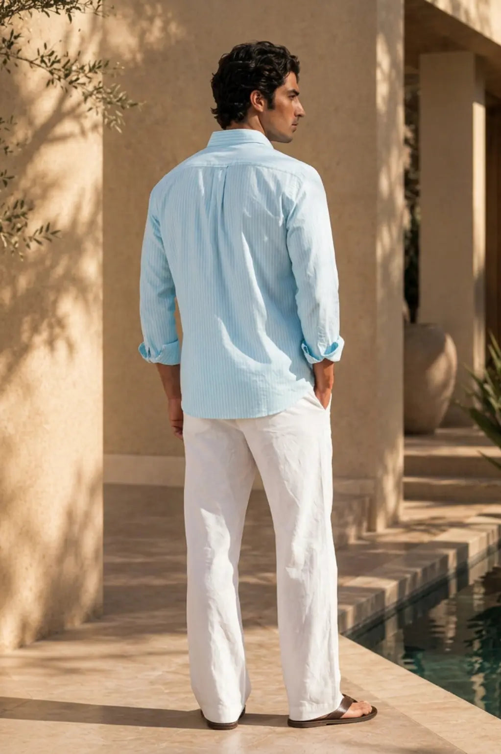 Celeste Stripe Linen Blended Shirt
