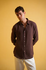 Cocoa Earth Garment Dyed Line Shirt