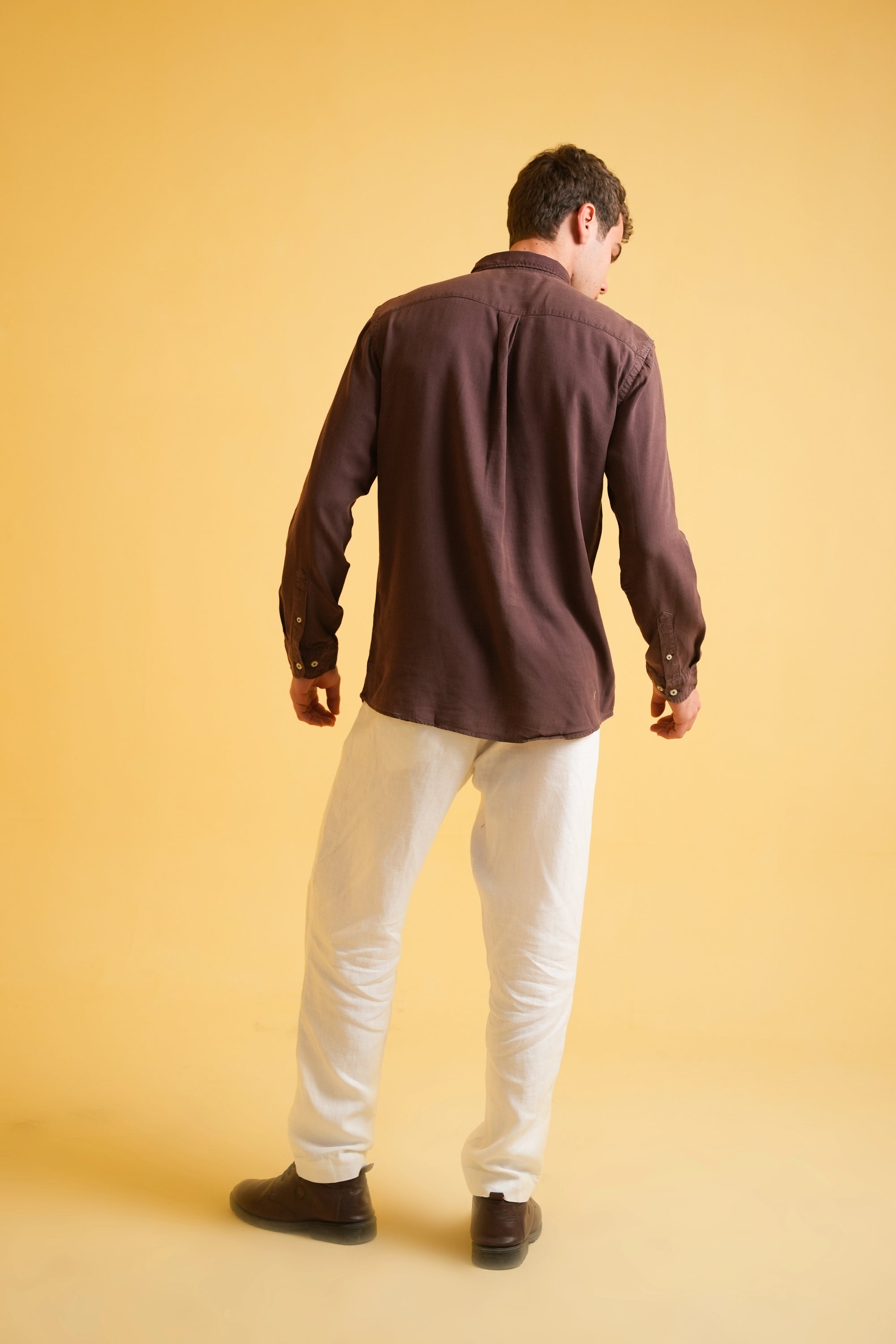 Cocoa Earth Garment Dyed Line Shirt