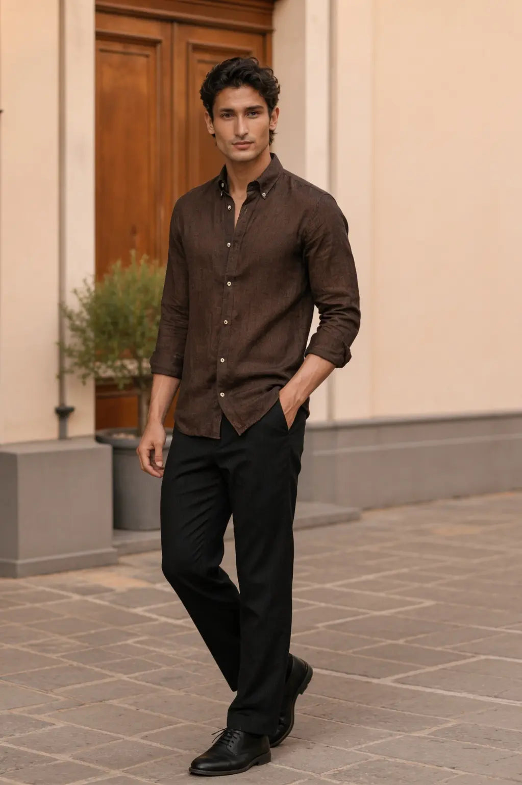 Terra Mocha Linen Shirt