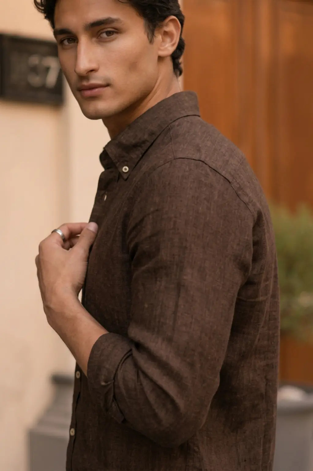 Terra Mocha Linen Shirt