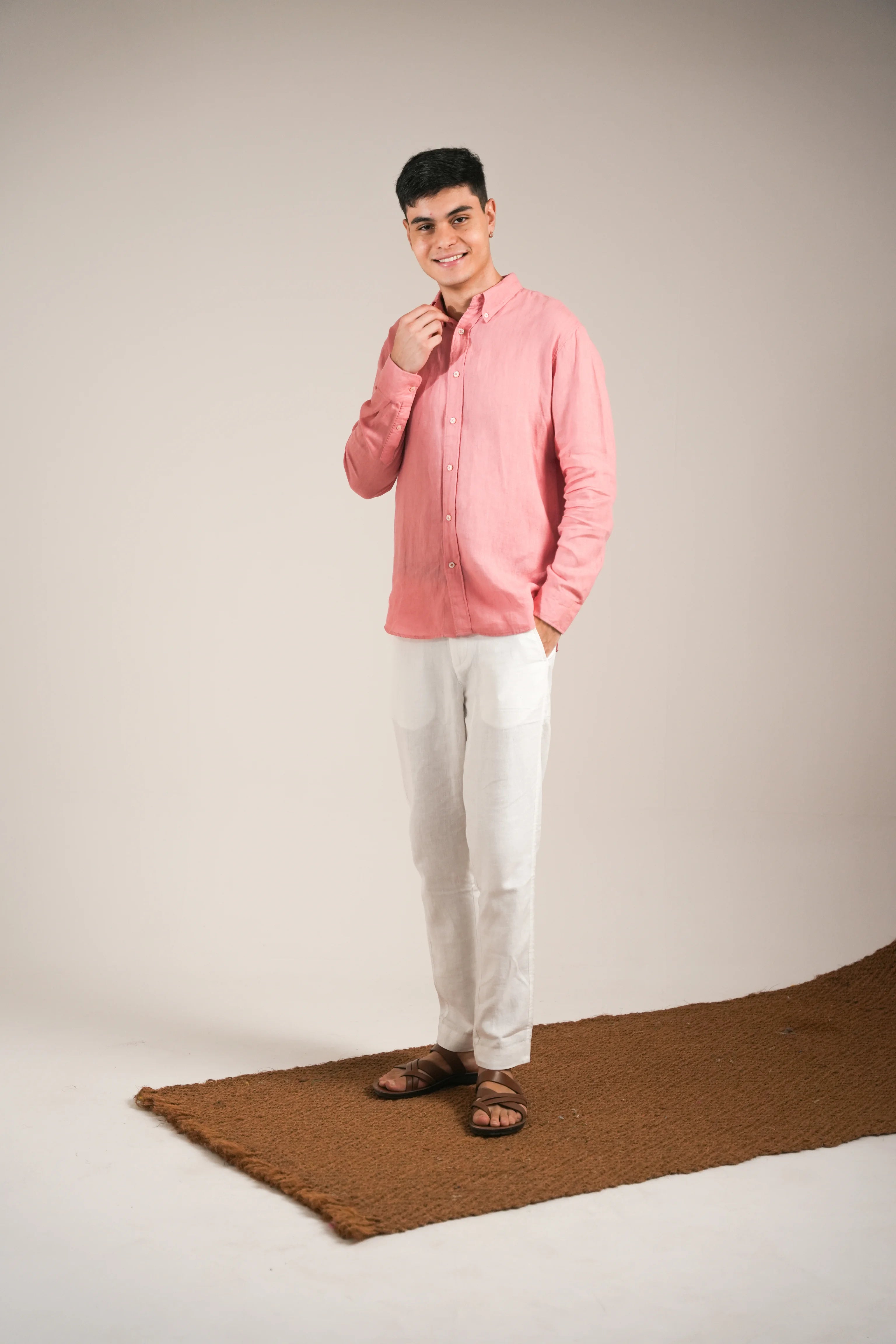 Blush Coral Linen Shirt