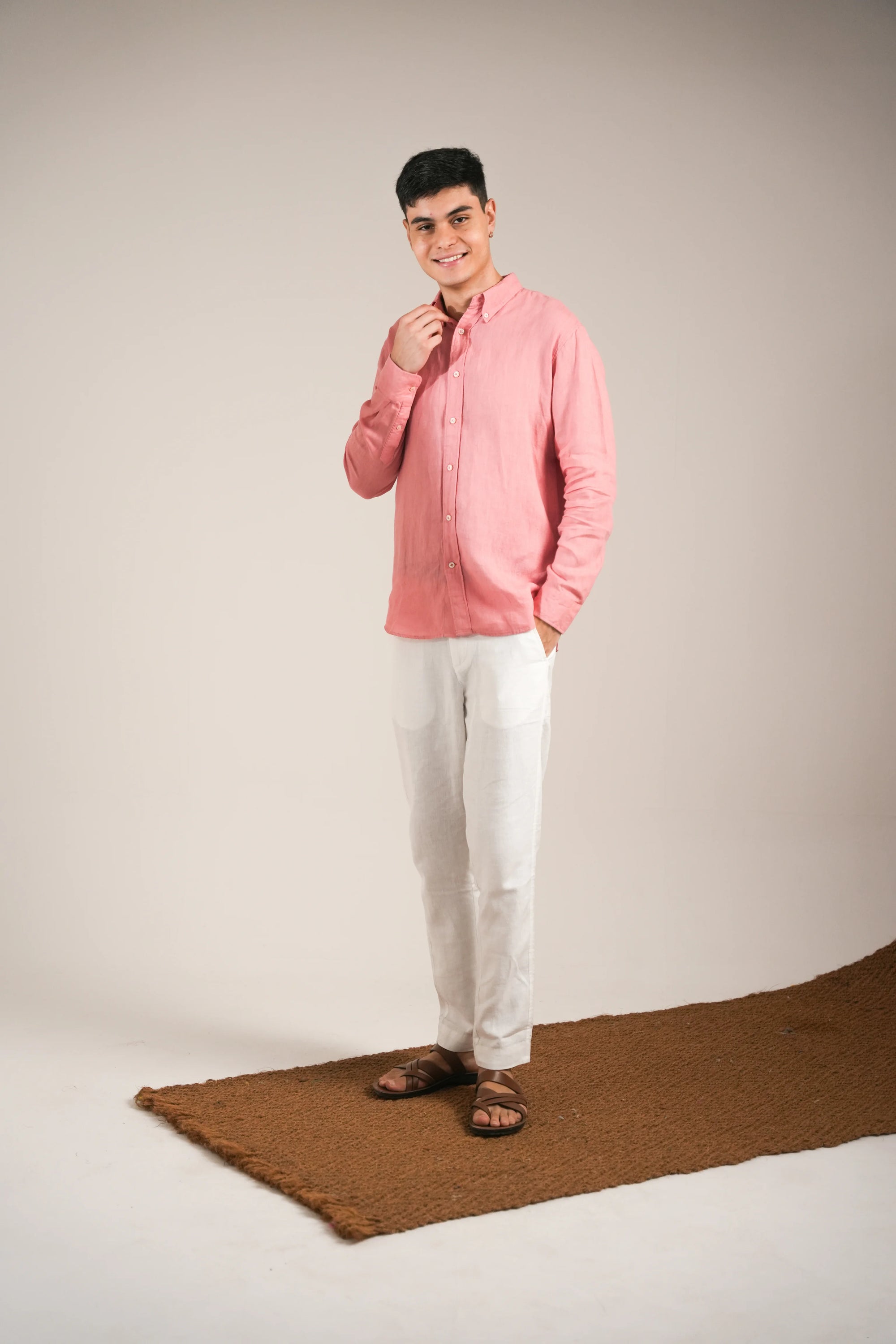 Blush Coral Linen Shirt
