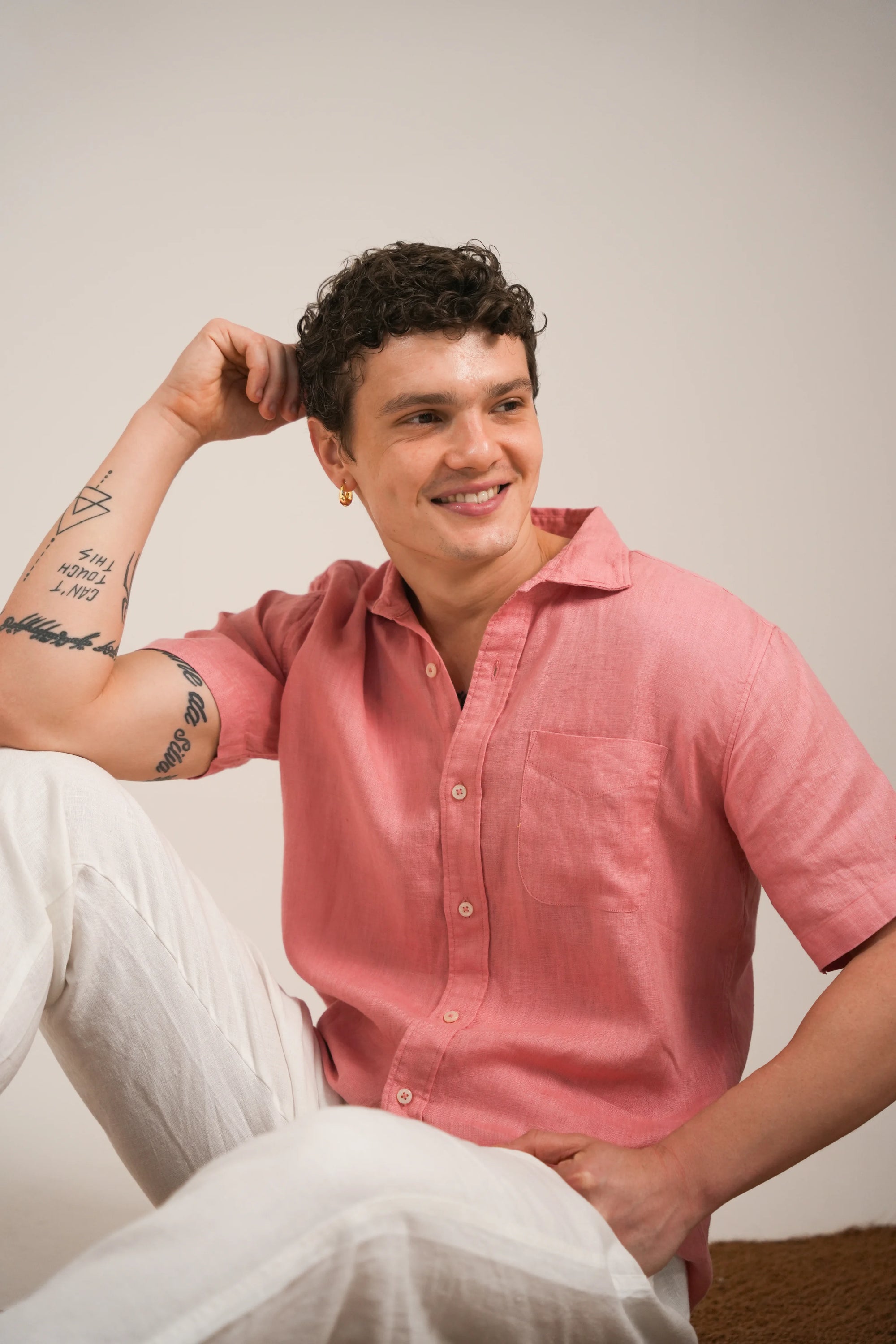 Soft Coral Linen Shirt