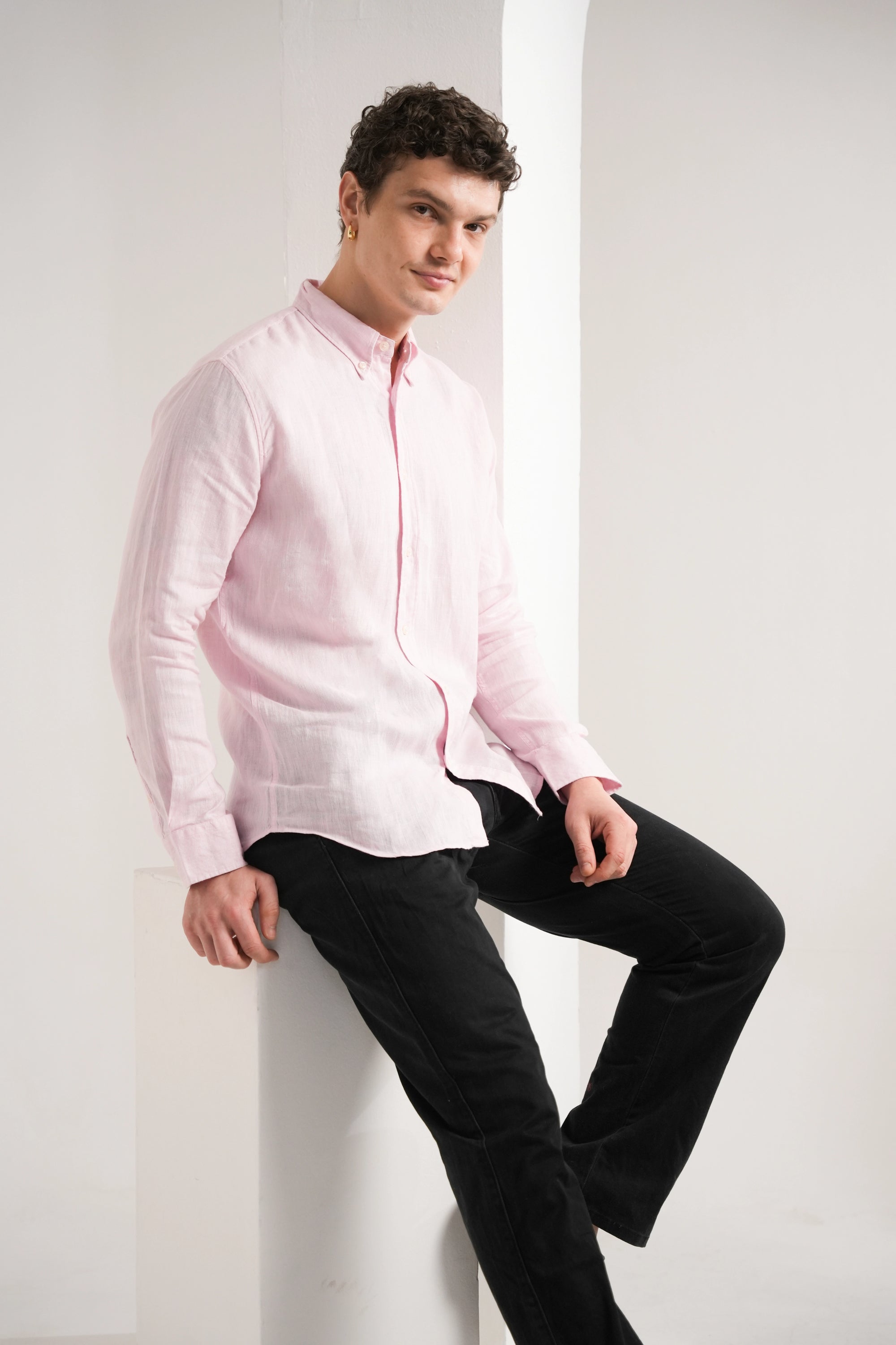 Baby Pink Linen Shirt