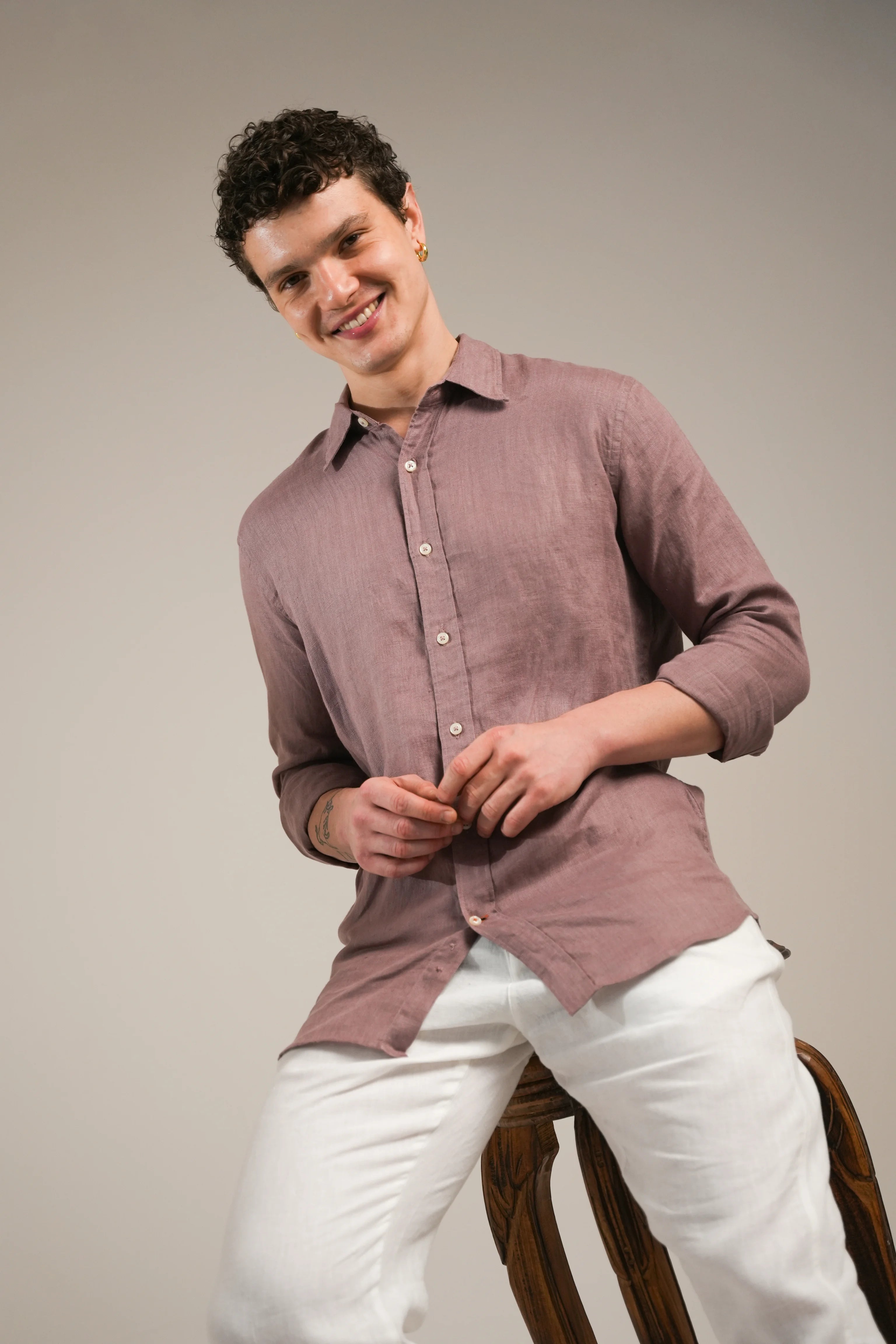 Rosewood Dusk Linen Shirt