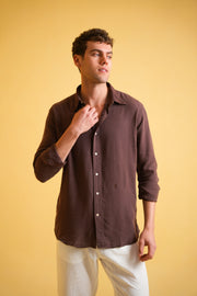 Cocoa Earth Garment Dyed Line Shirt