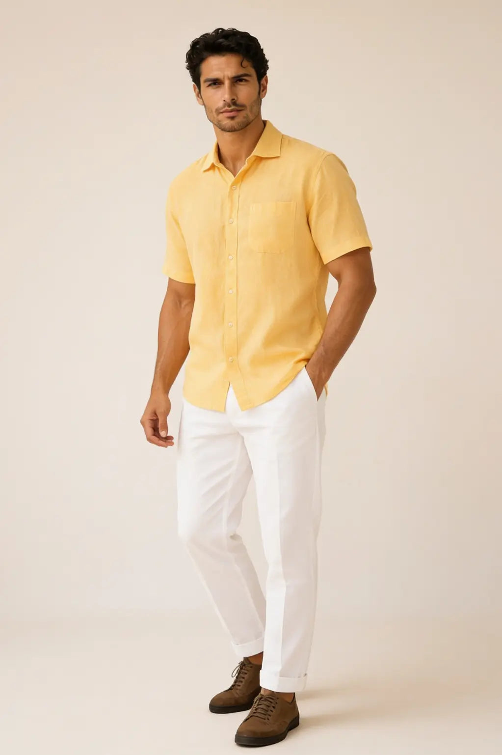 Sun Marigold Linen Shirt