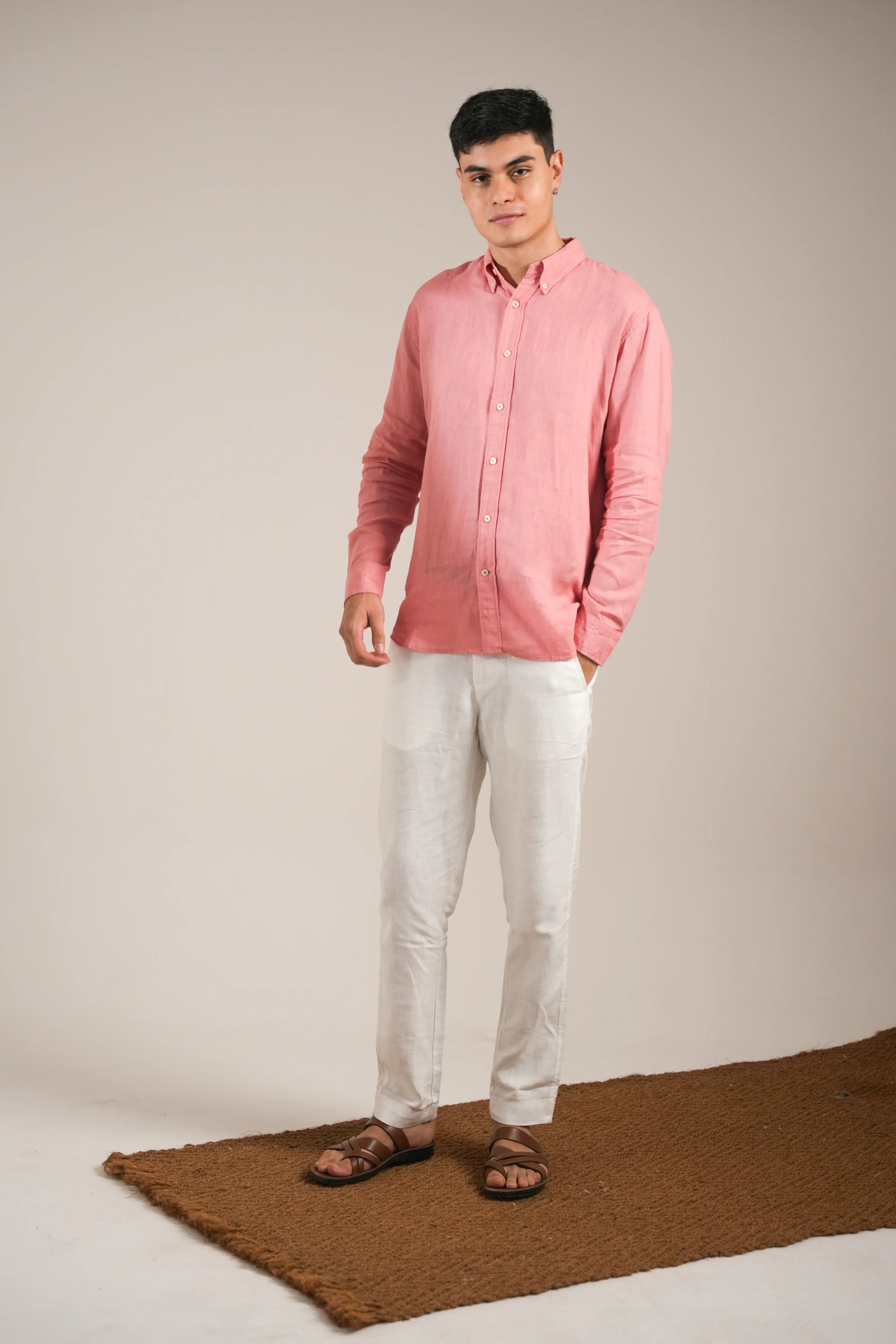 Blush Coral Linen Shirt