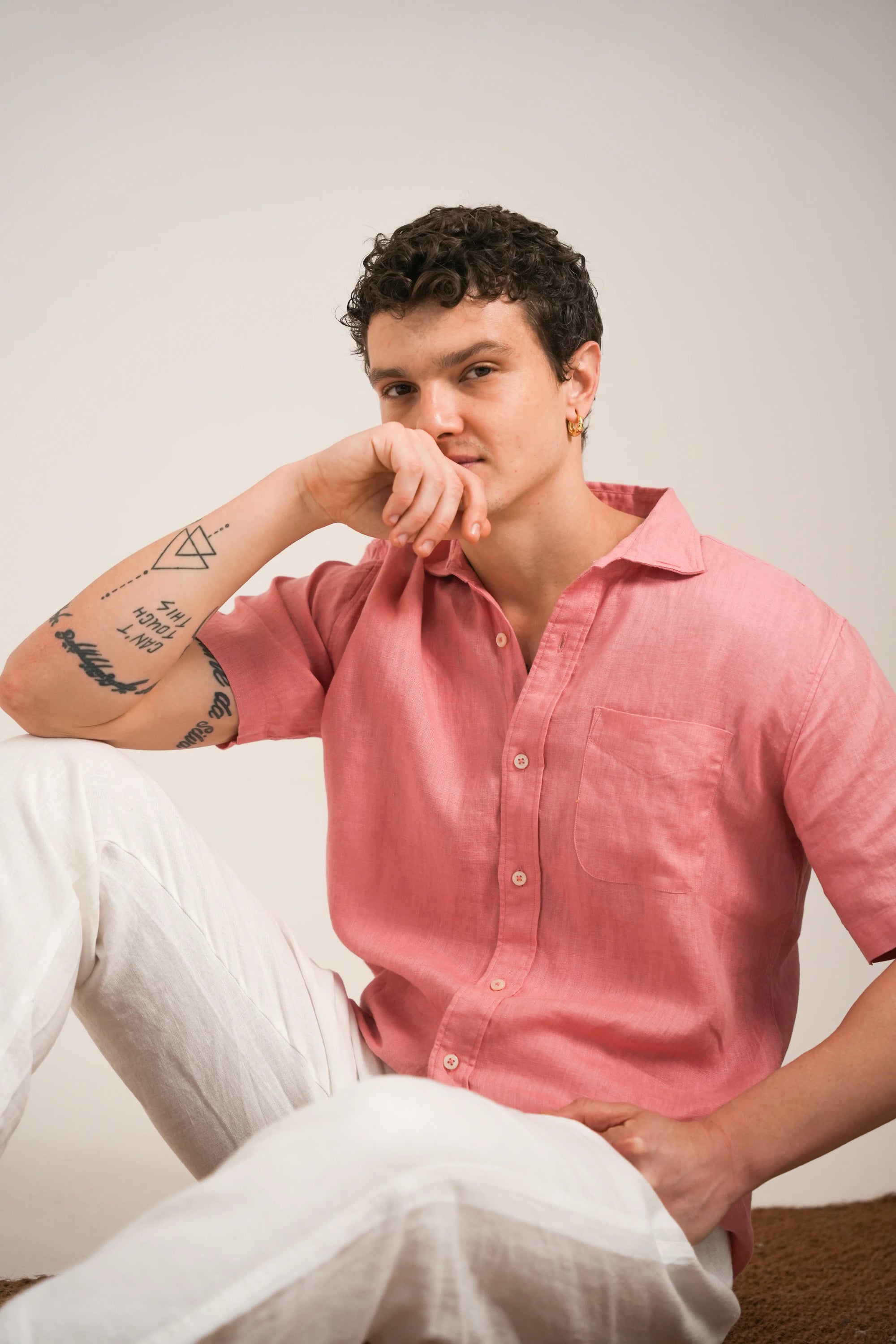 Soft Coral Linen Shirt