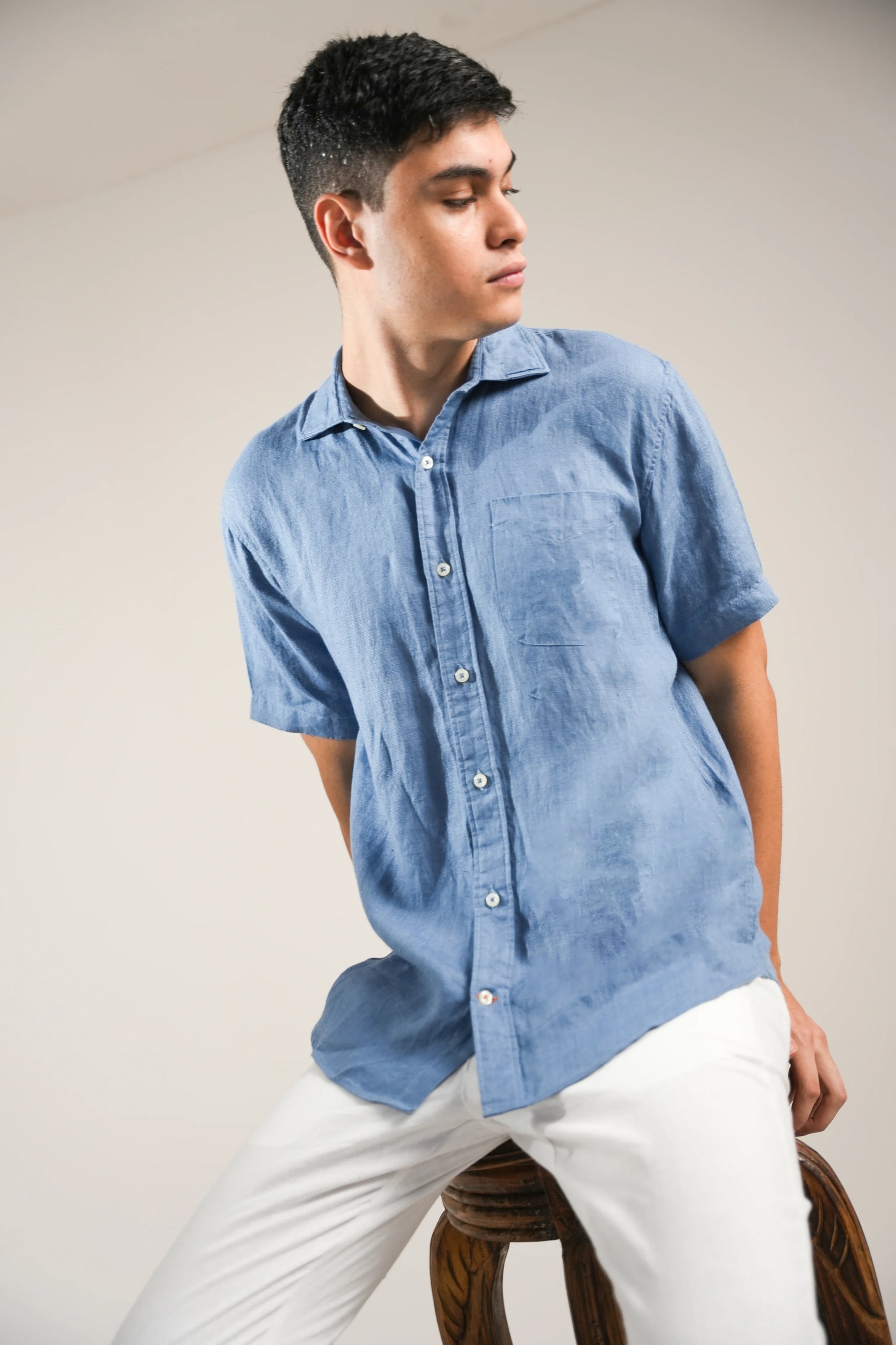 Coastal Blue Linen Shirt