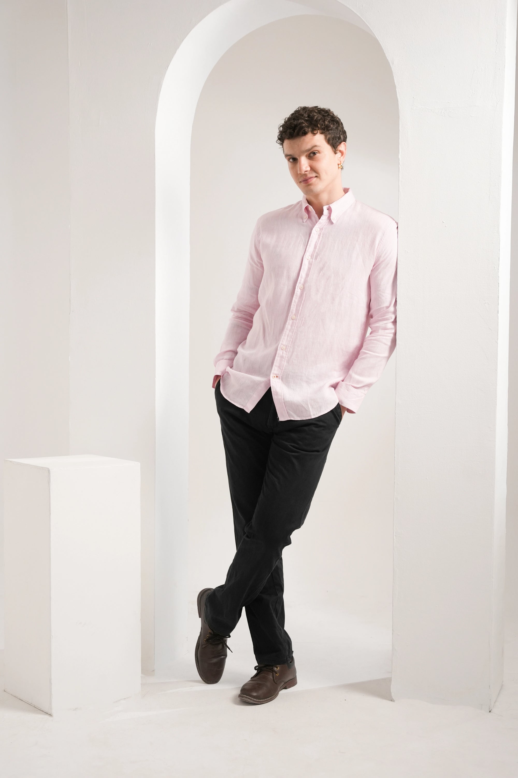 Baby Pink Linen Shirt