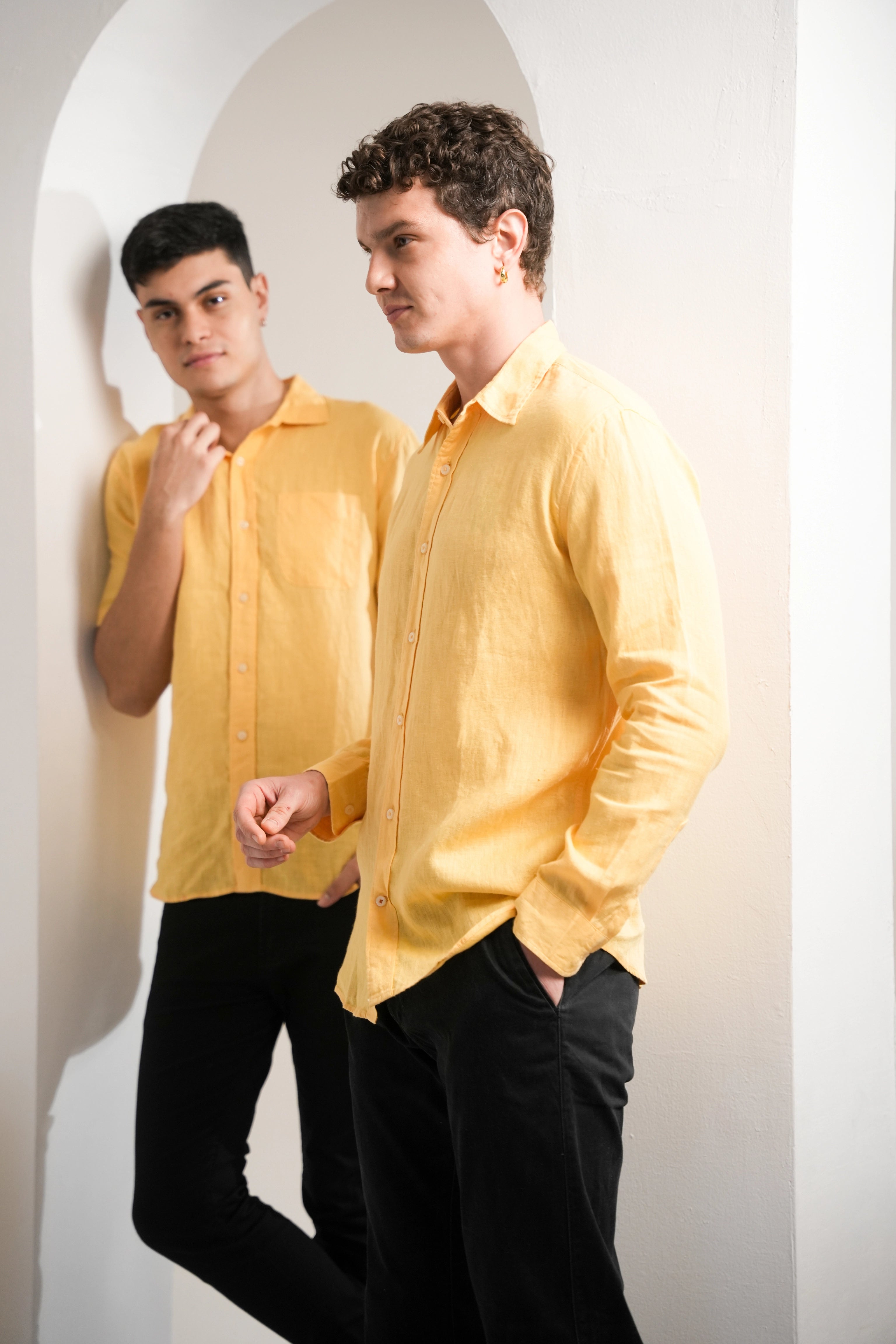 Golden Marigold Linen Shirt