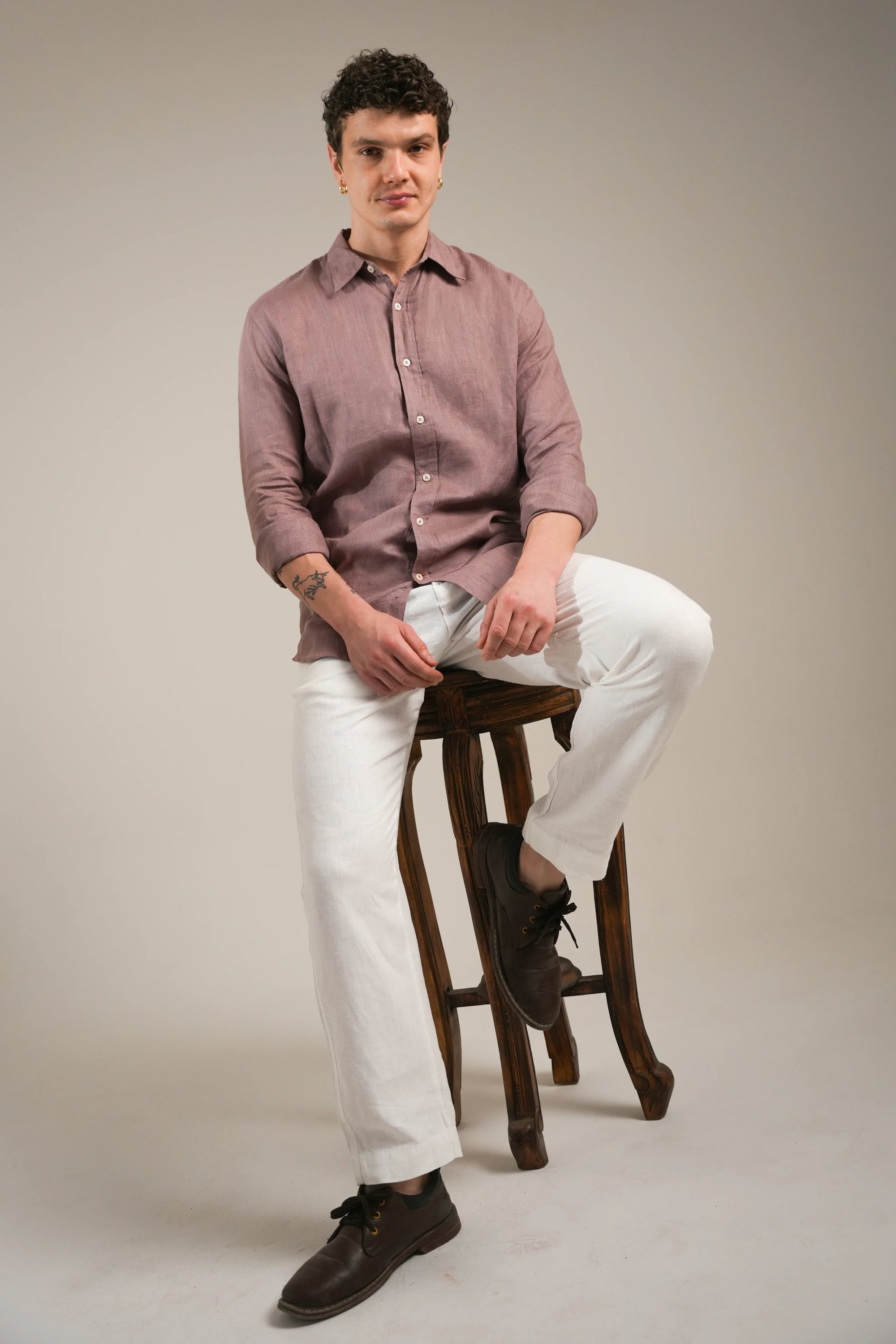 Rosewood Dusk Linen Shirt