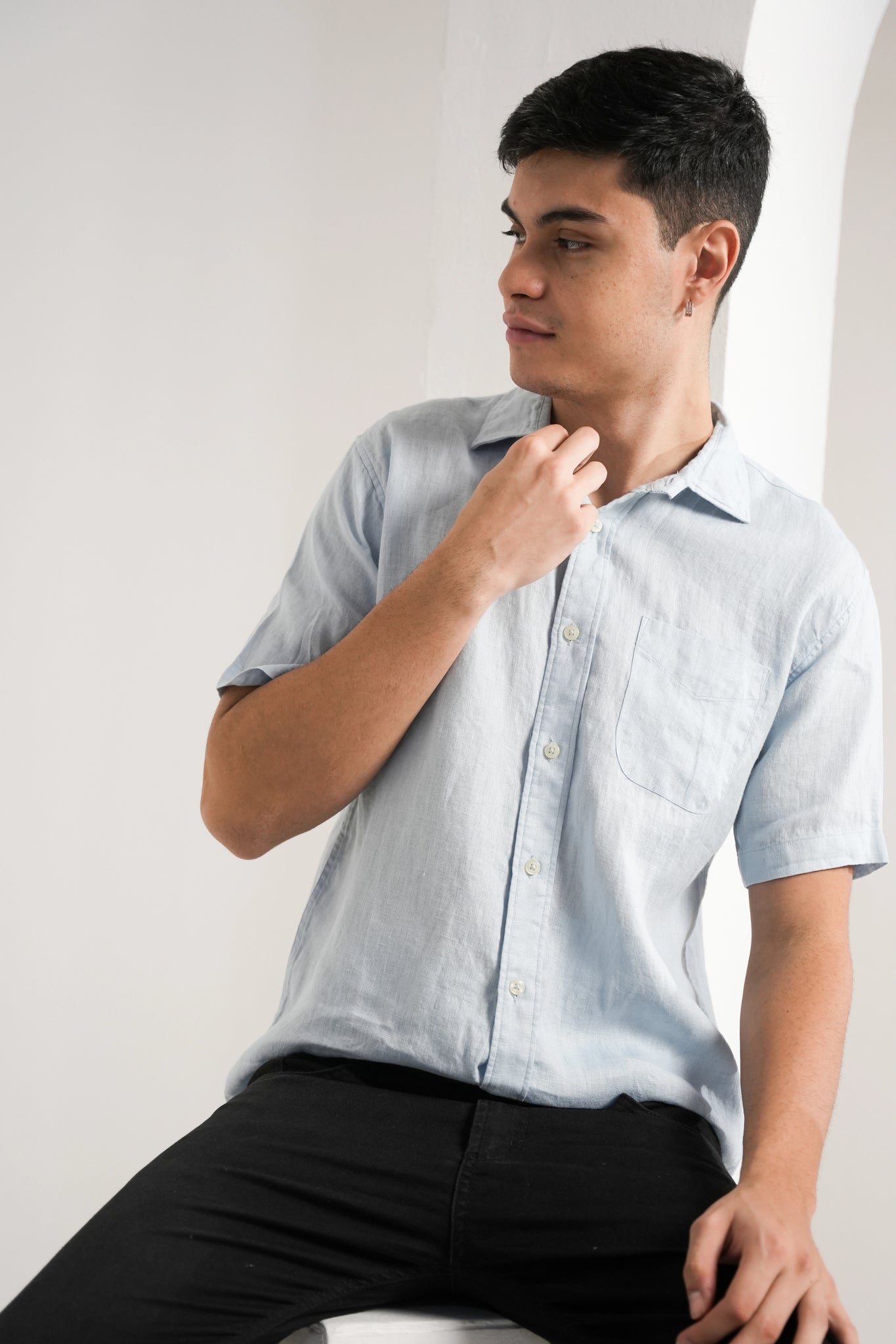 Glacier Mist Linen Shirt