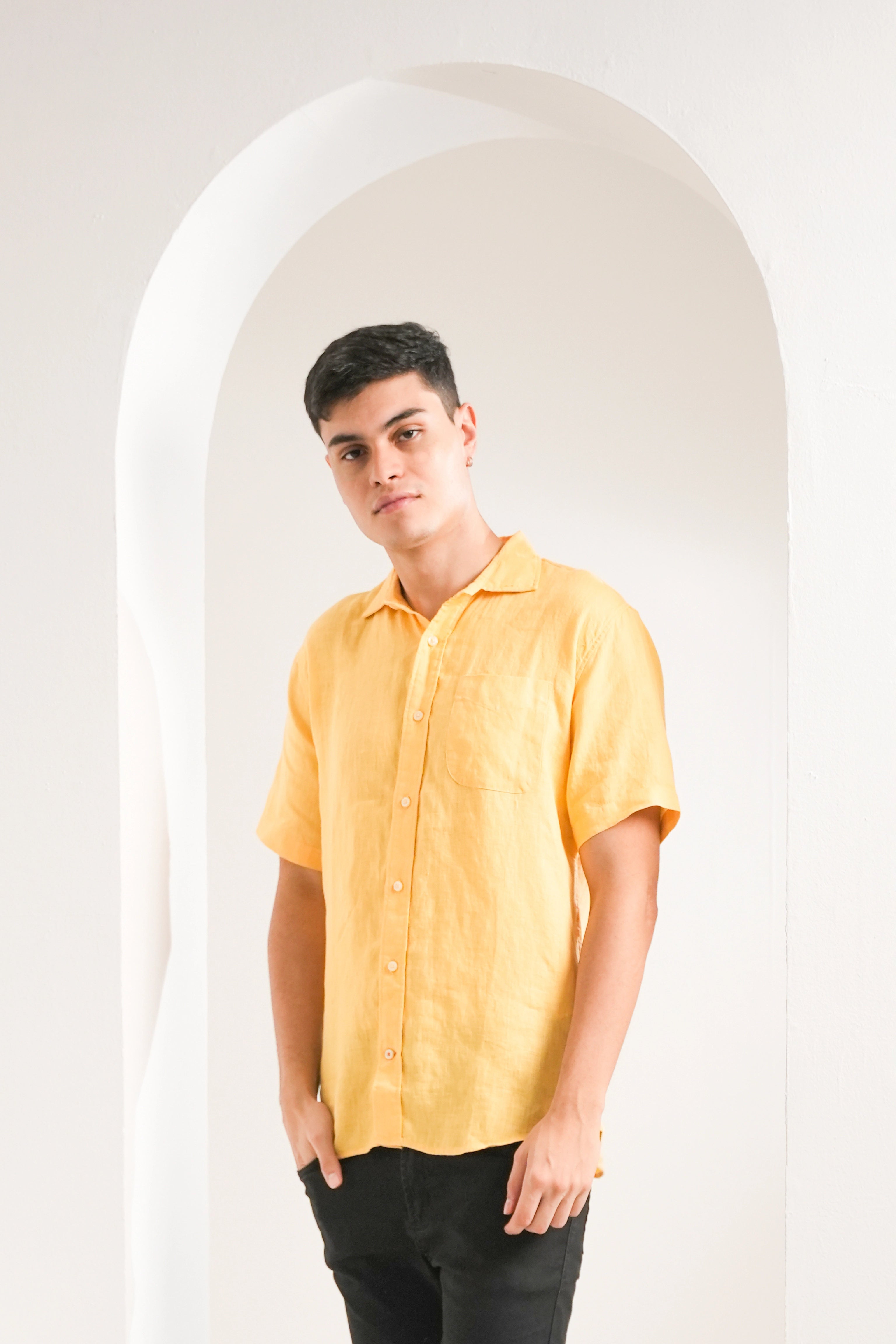 Sun Marigold Linen Shirt