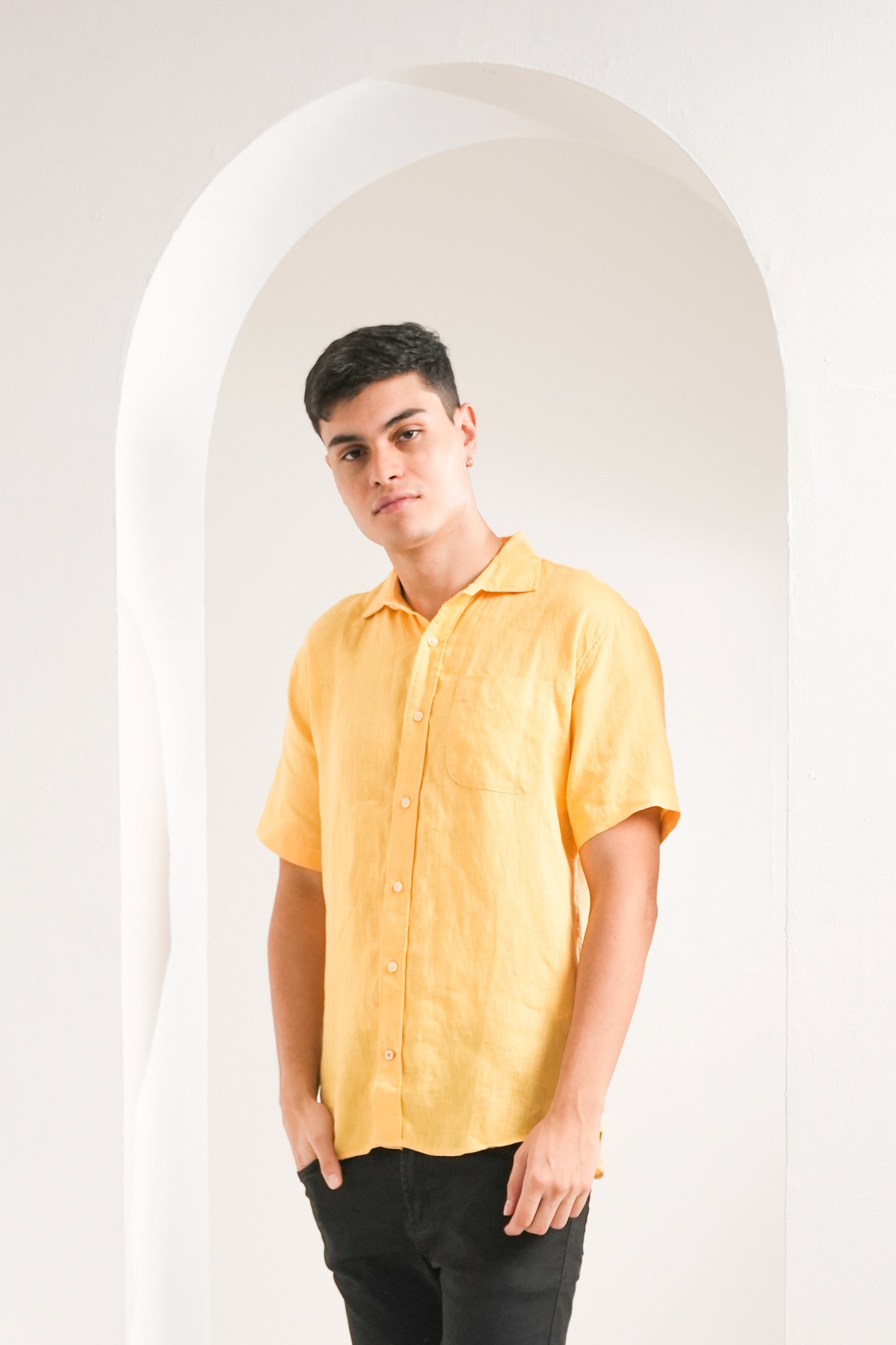Sun Marigold Linen Shirt