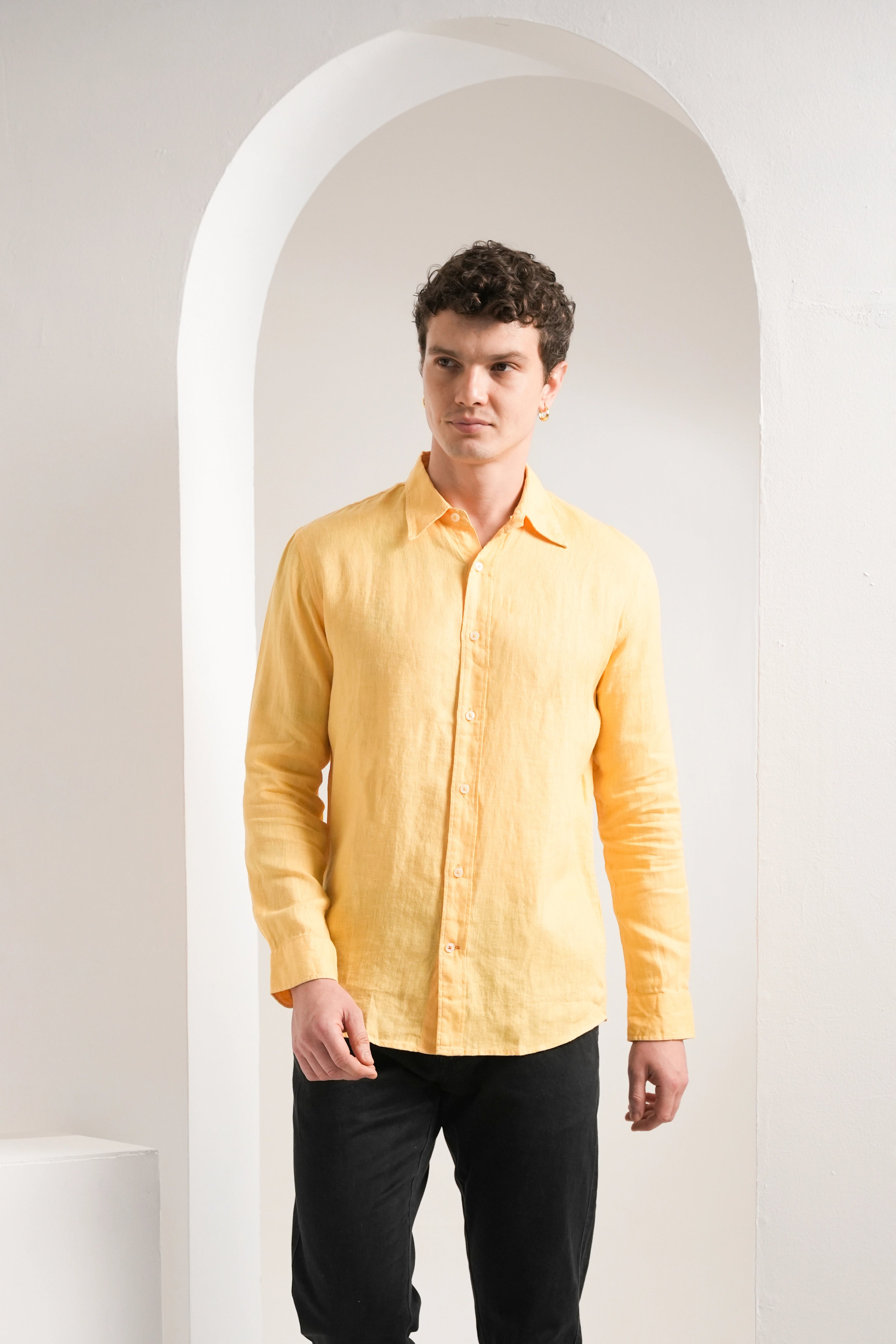 Golden Marigold Linen Shirt