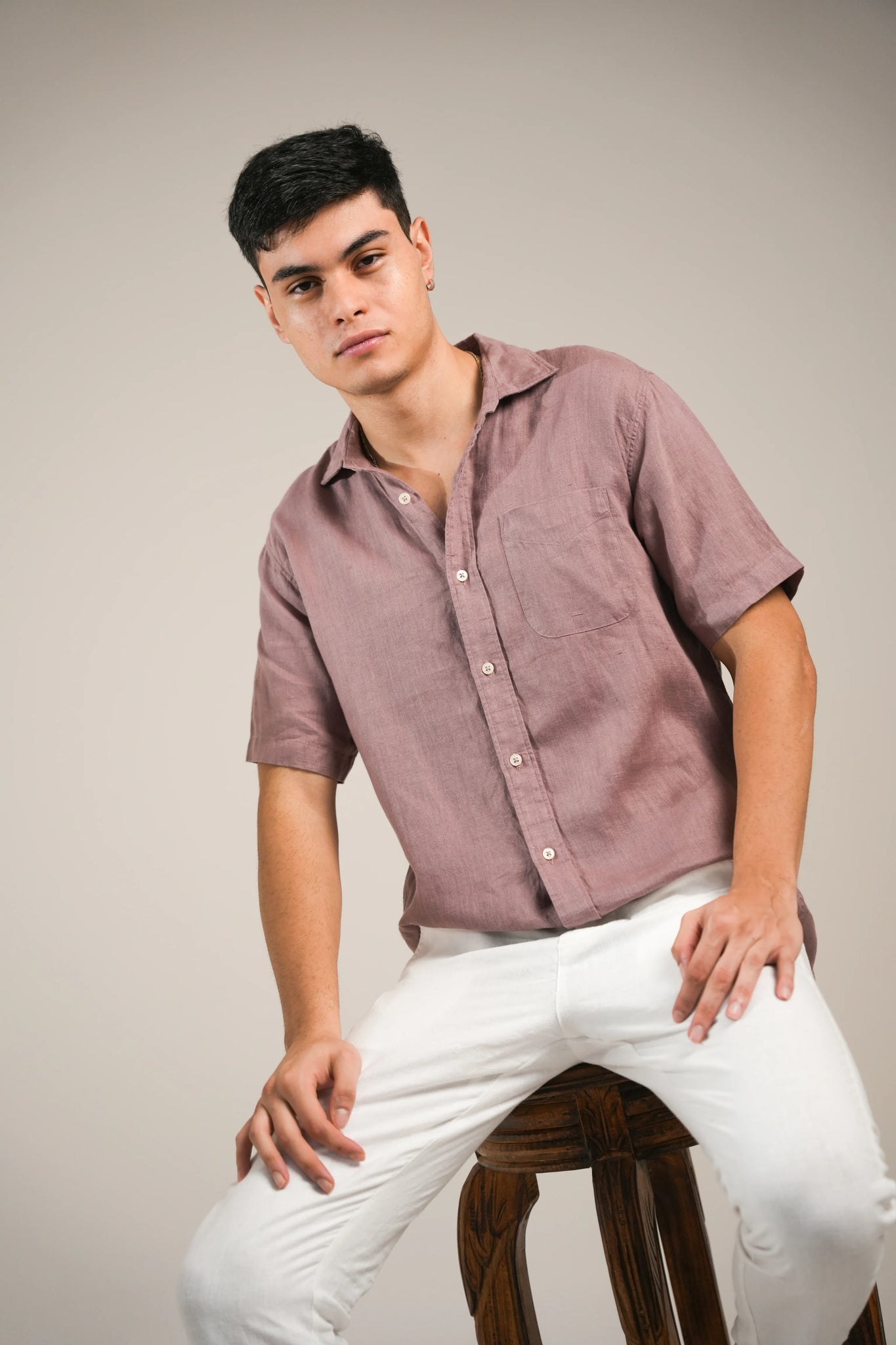 Rose Clay Linen Shirt