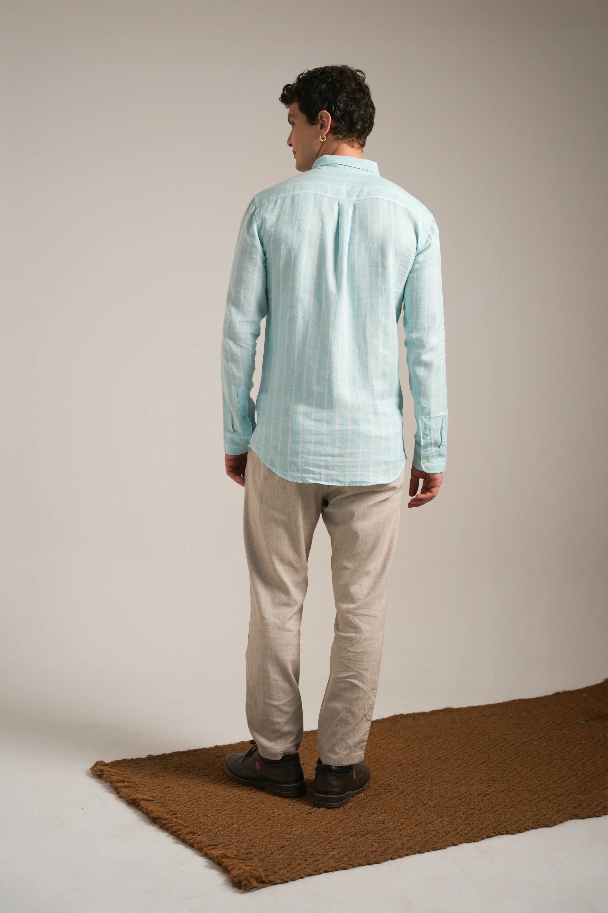 Sea Mist Stripe Linen Shirt