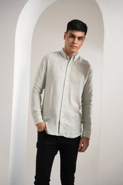 Soft Sage Stripe Linen Shirt