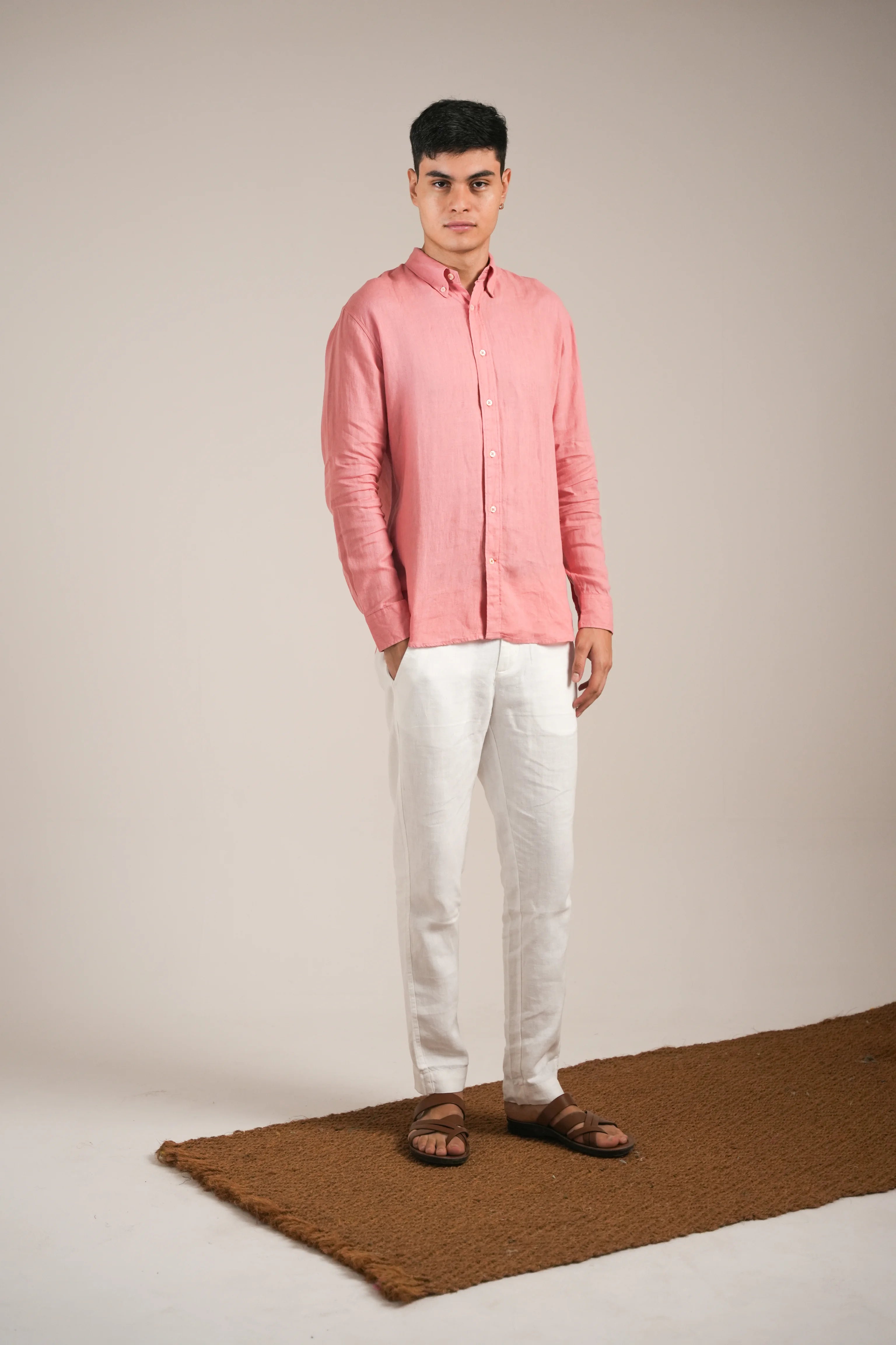 Blush Coral Linen Shirt