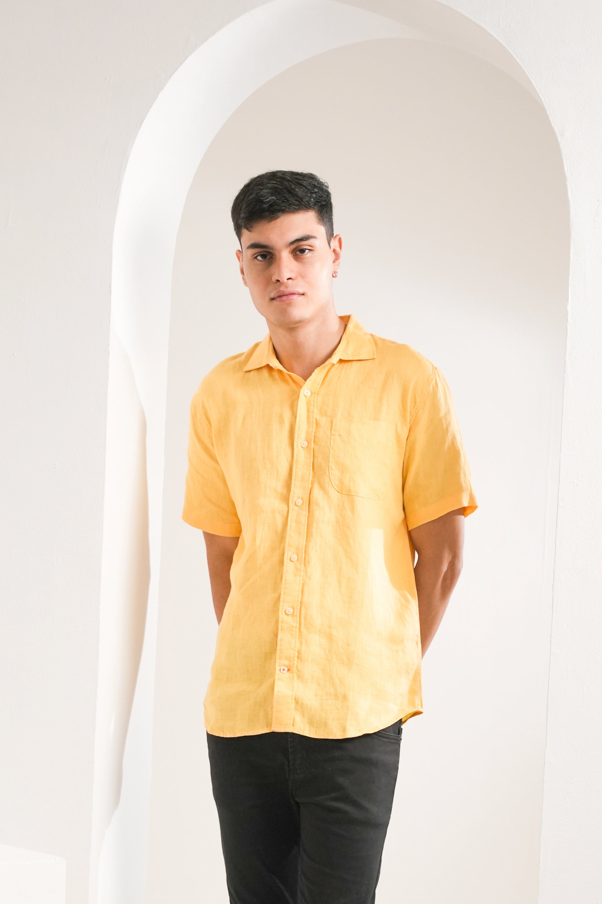 Sun Marigold Linen Shirt