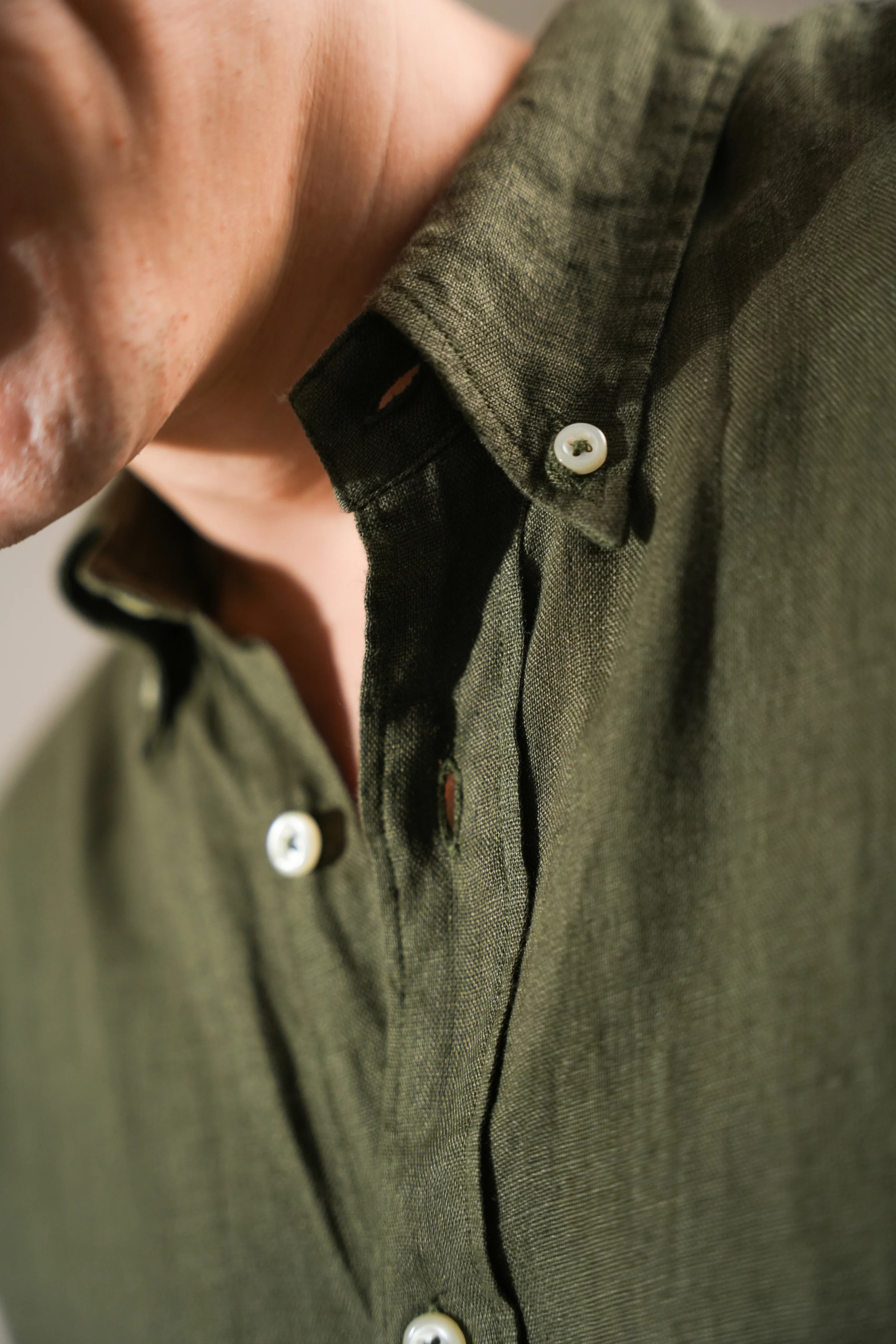 Forest Olive Linen Shirt
