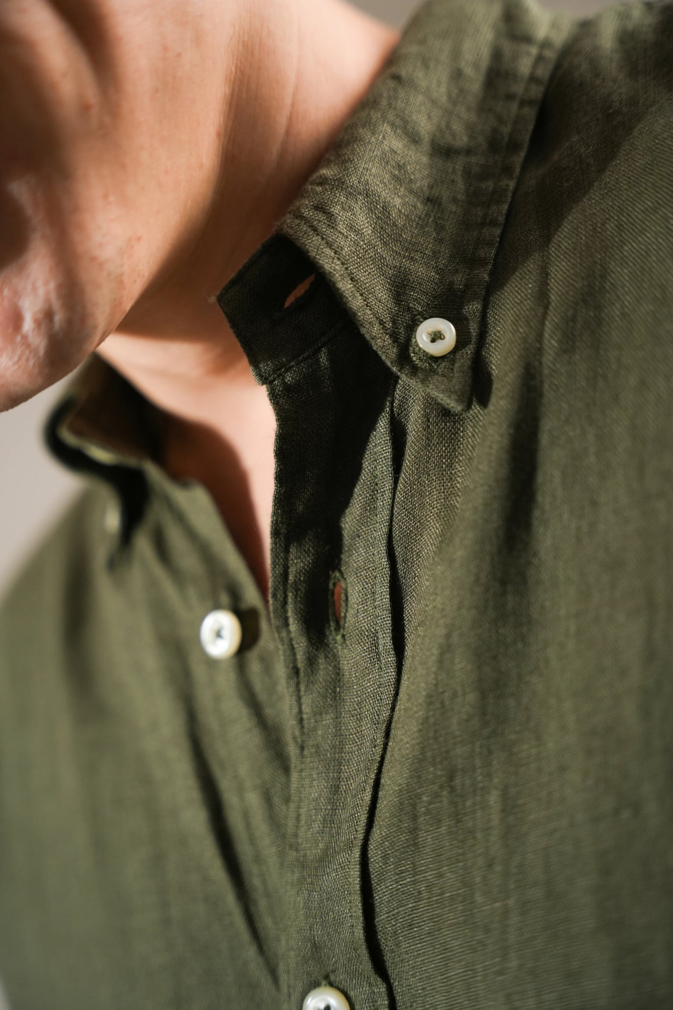 Forest Olive Linen Shirt