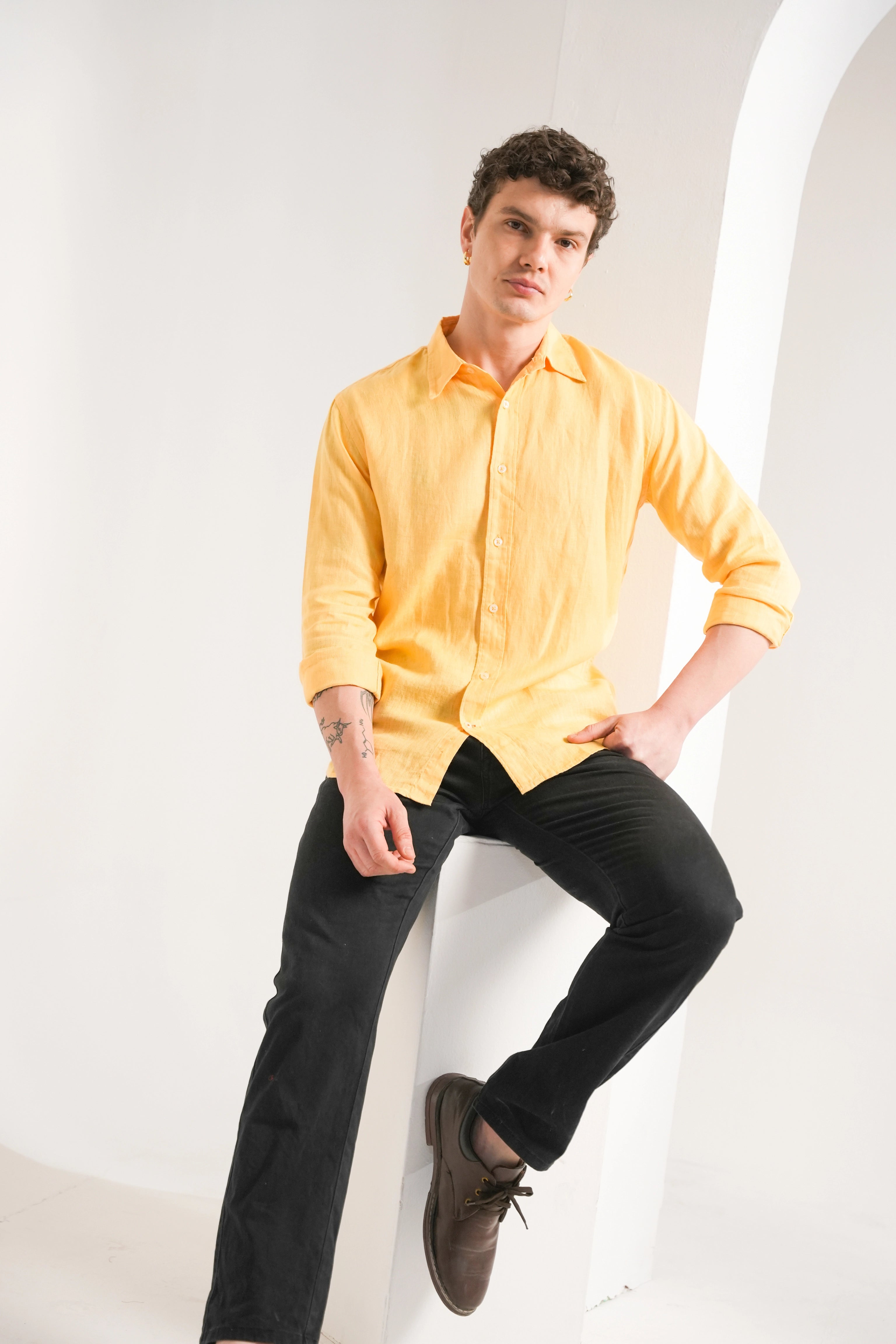 Golden Marigold Linen Shirt