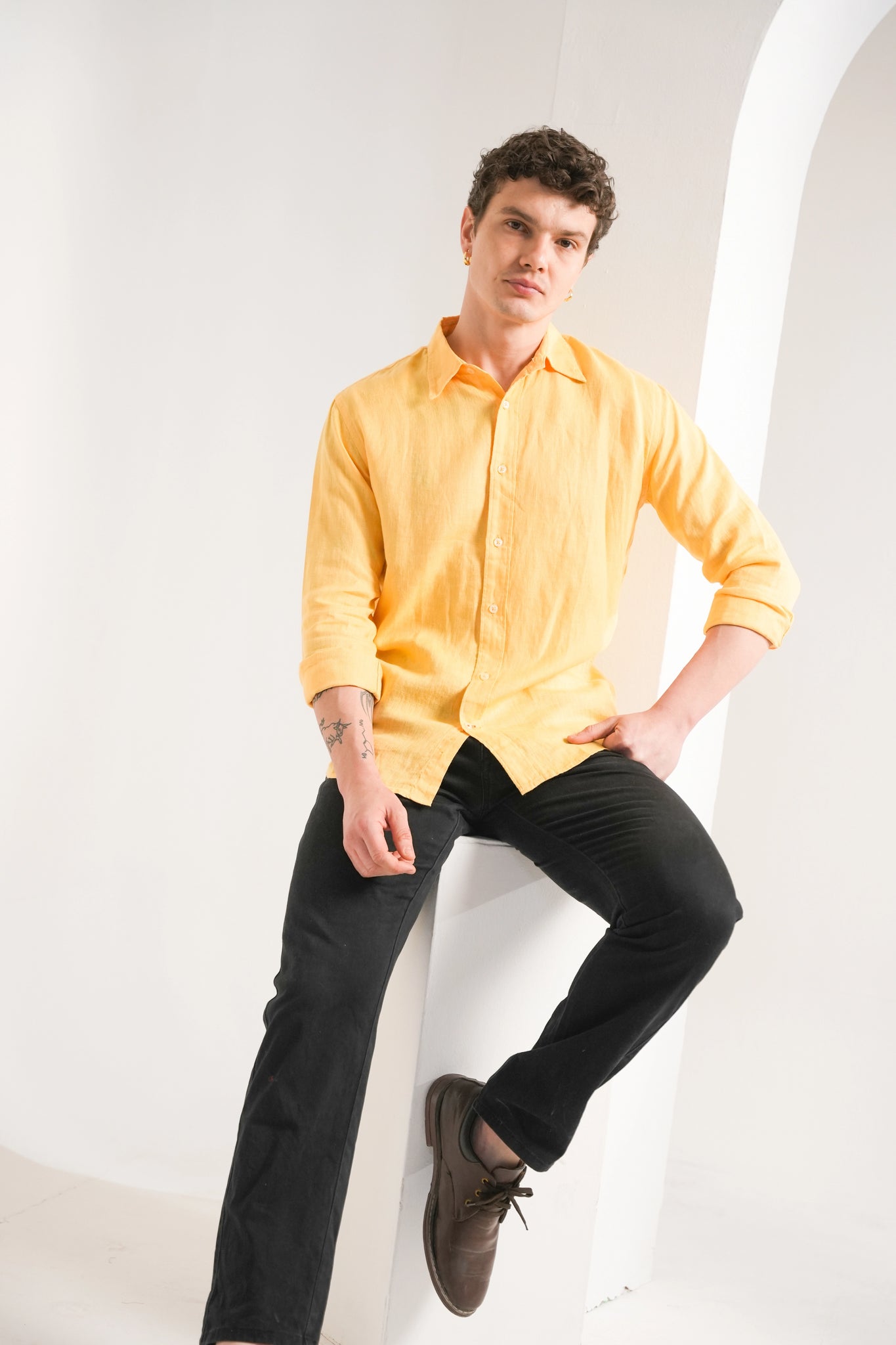 Golden Marigold Linen Shirt