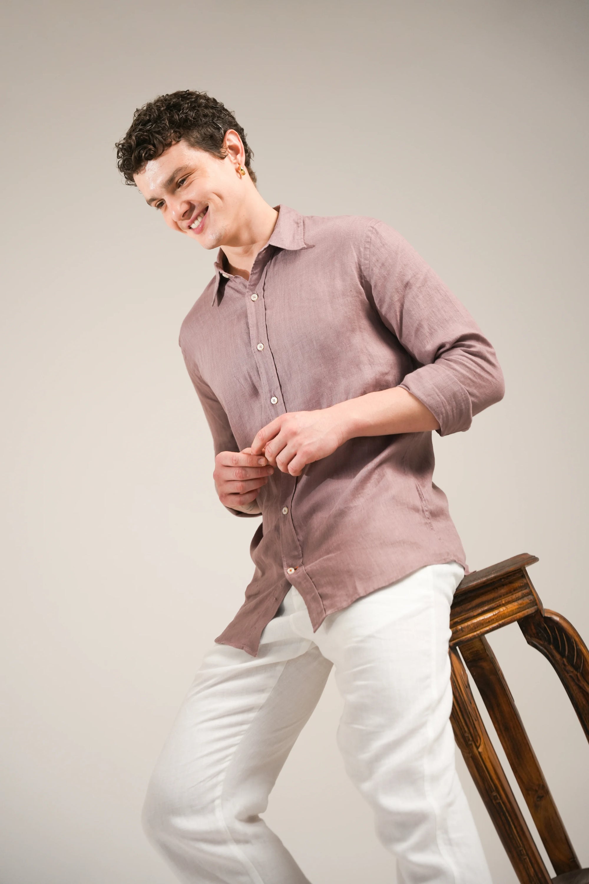 Rosewood Dusk Linen Shirt
