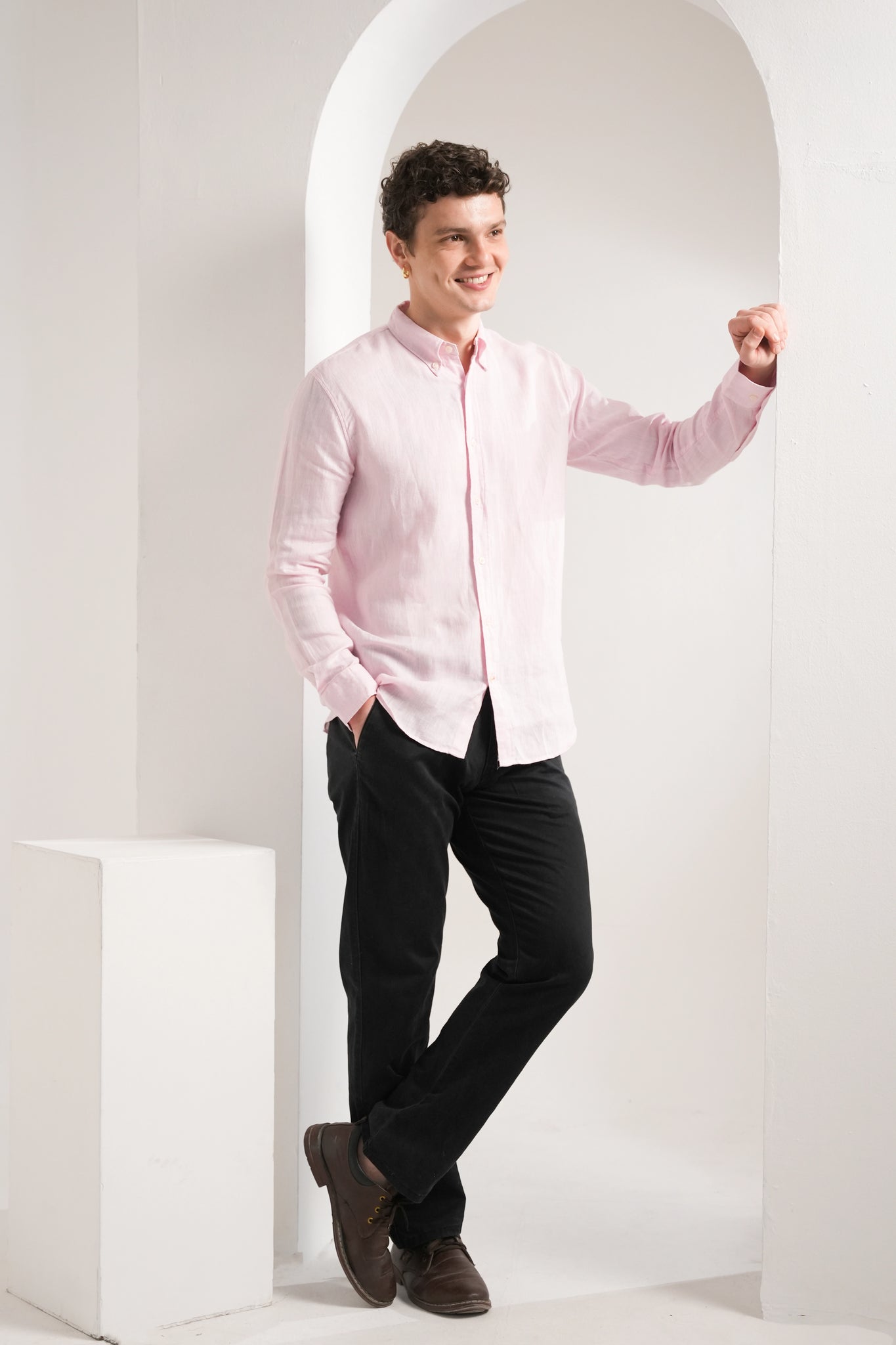 Baby Pink Linen Shirt