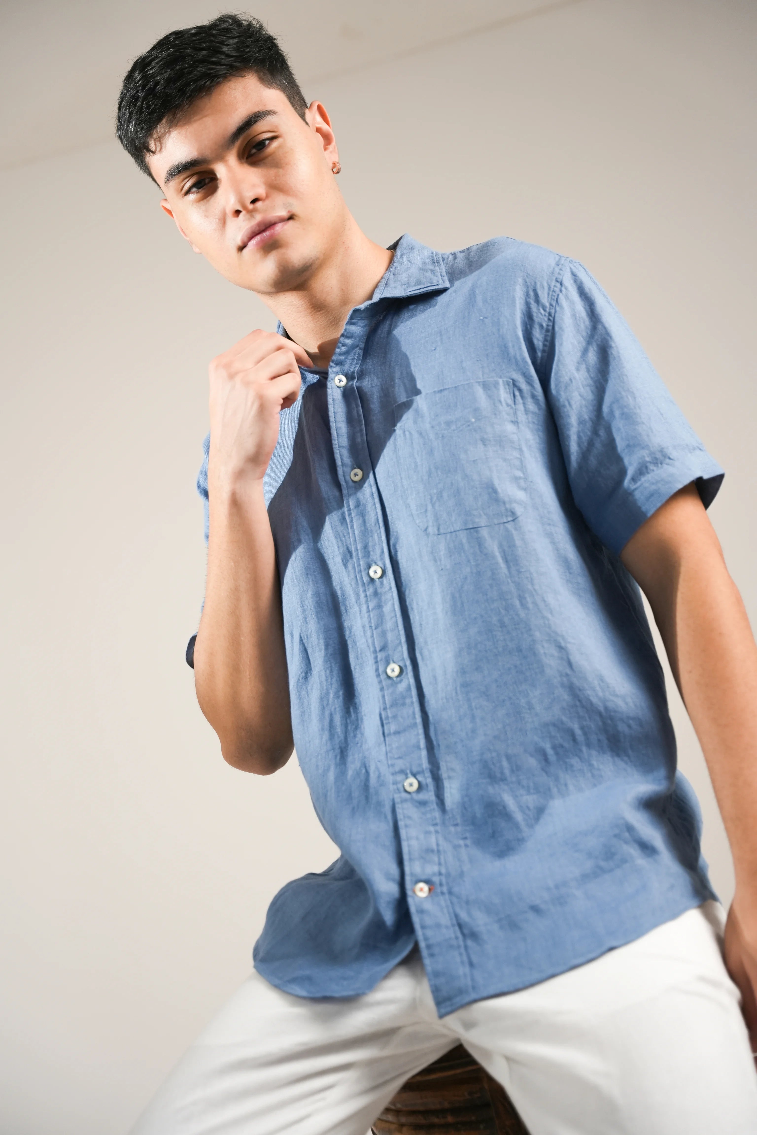Coastal Blue Linen Shirt