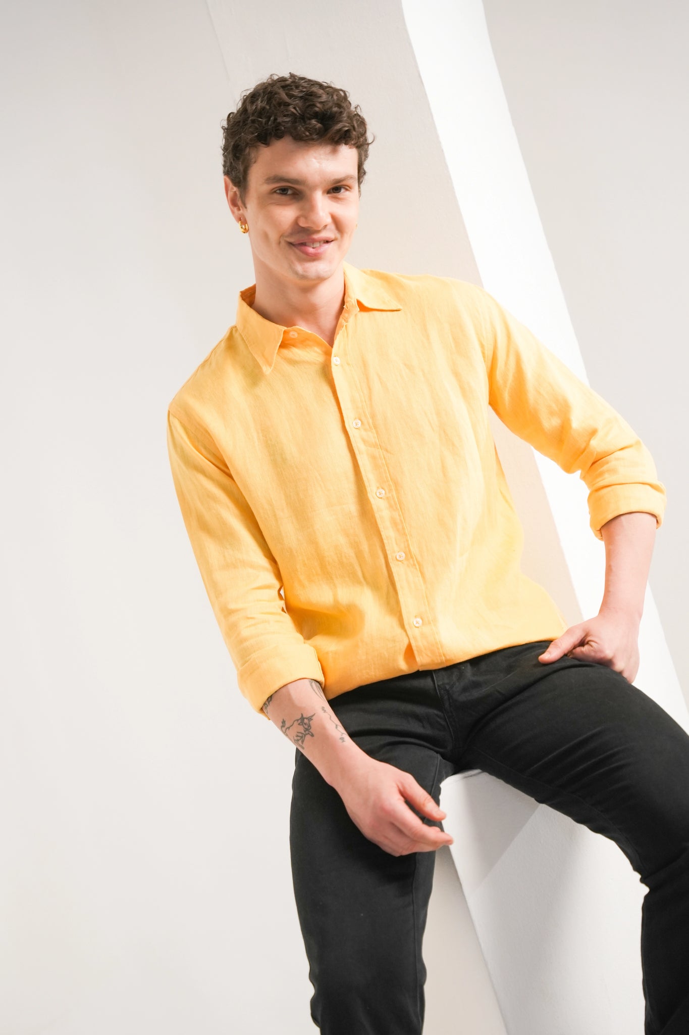 Golden Marigold Linen Shirt