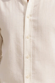 Ivory Pinstripe Linen Shirt