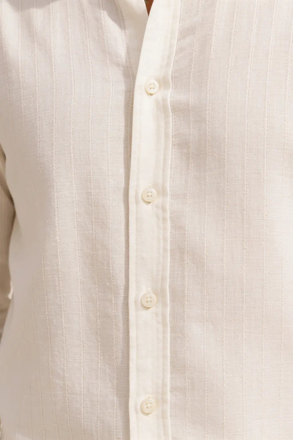 Ivory Pinstripe Linen Shirt