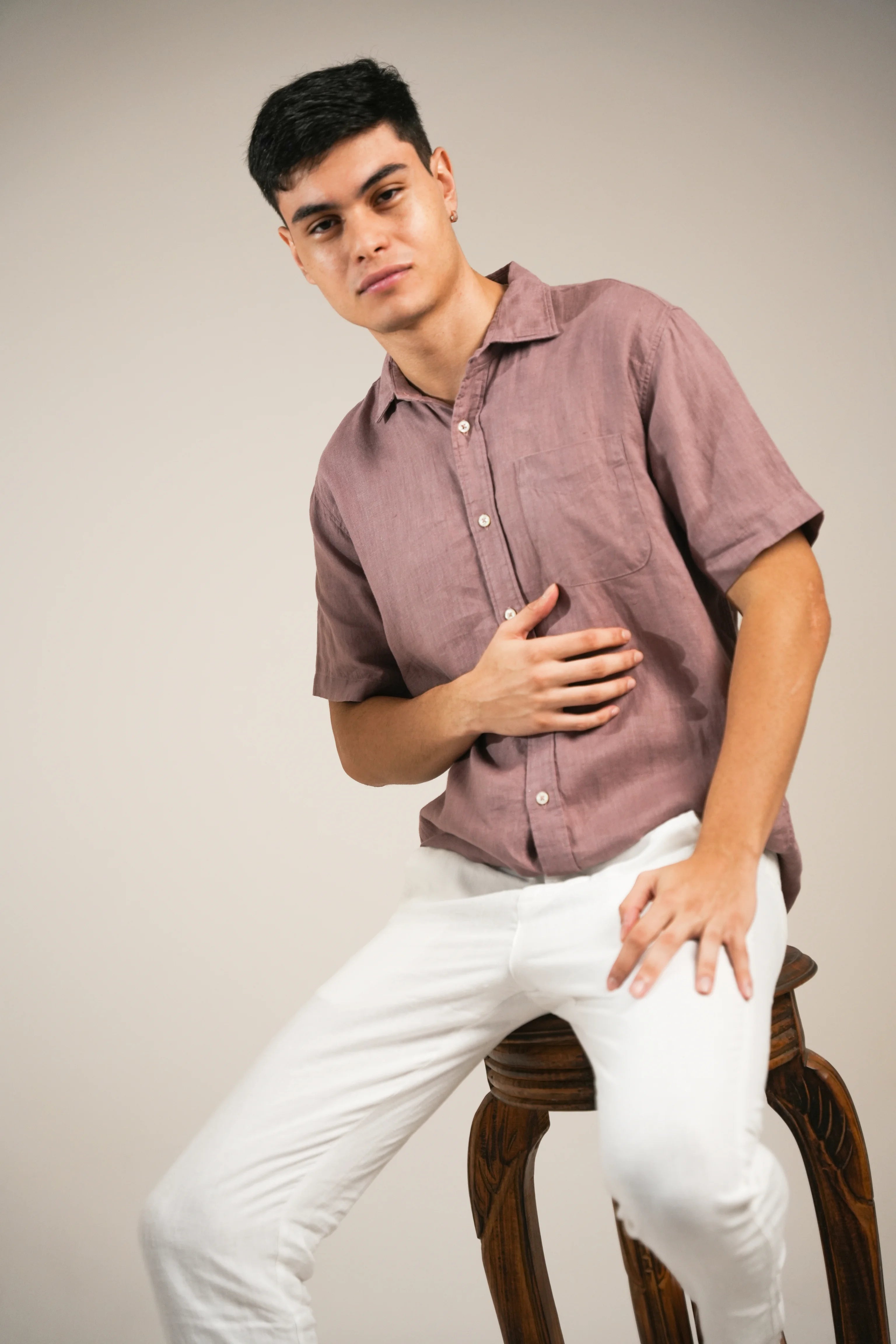 Rose Clay Linen Shirt