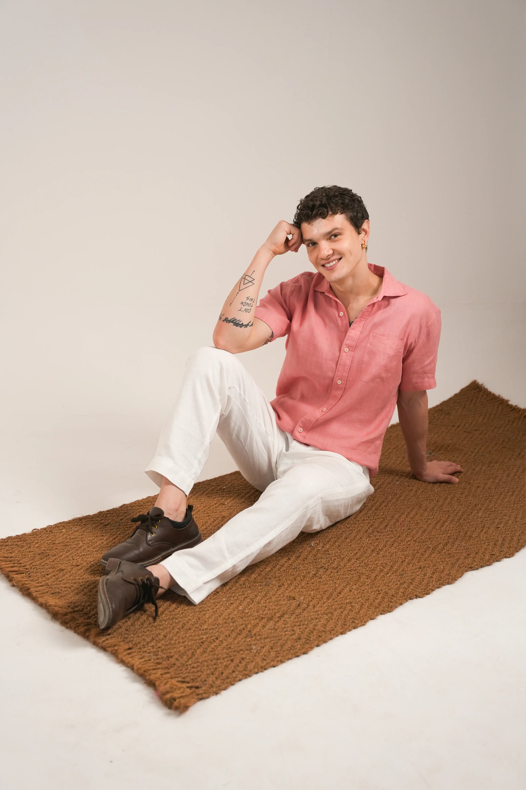 Soft Coral Linen Shirt