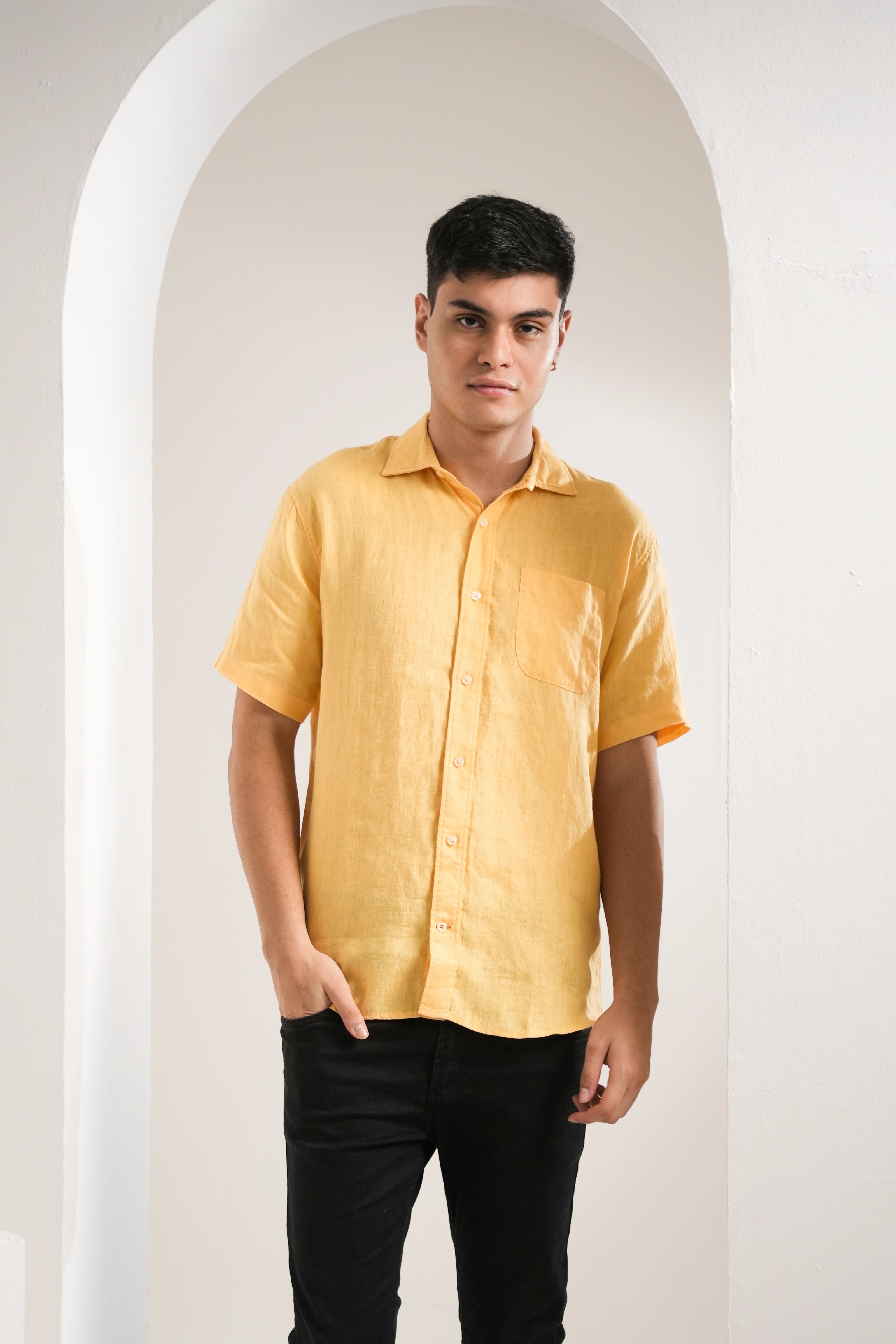 Sun Marigold Linen Shirt