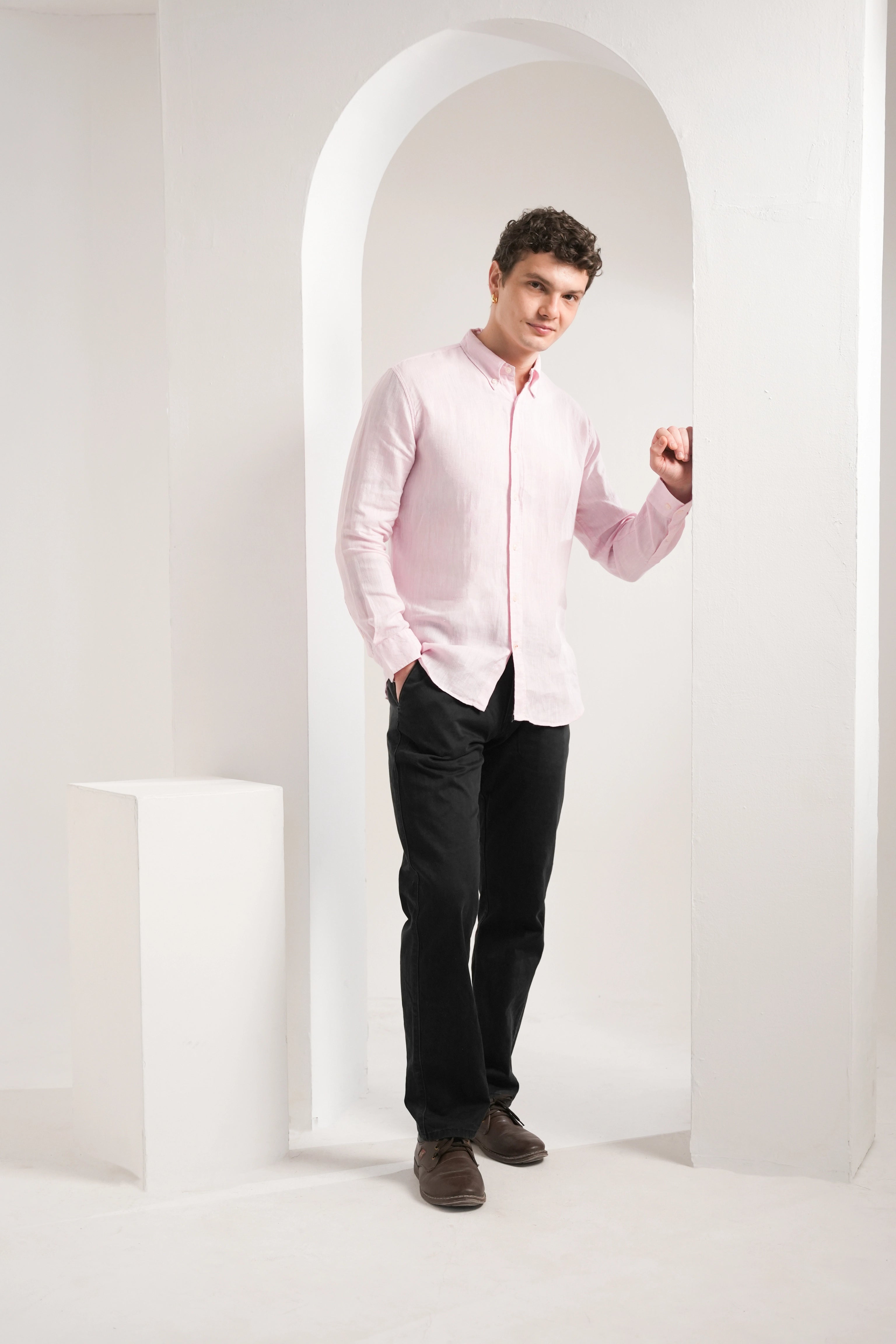 Baby Pink Linen Shirt