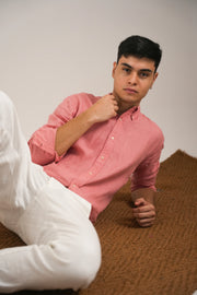 Blush Coral Linen Shirt
