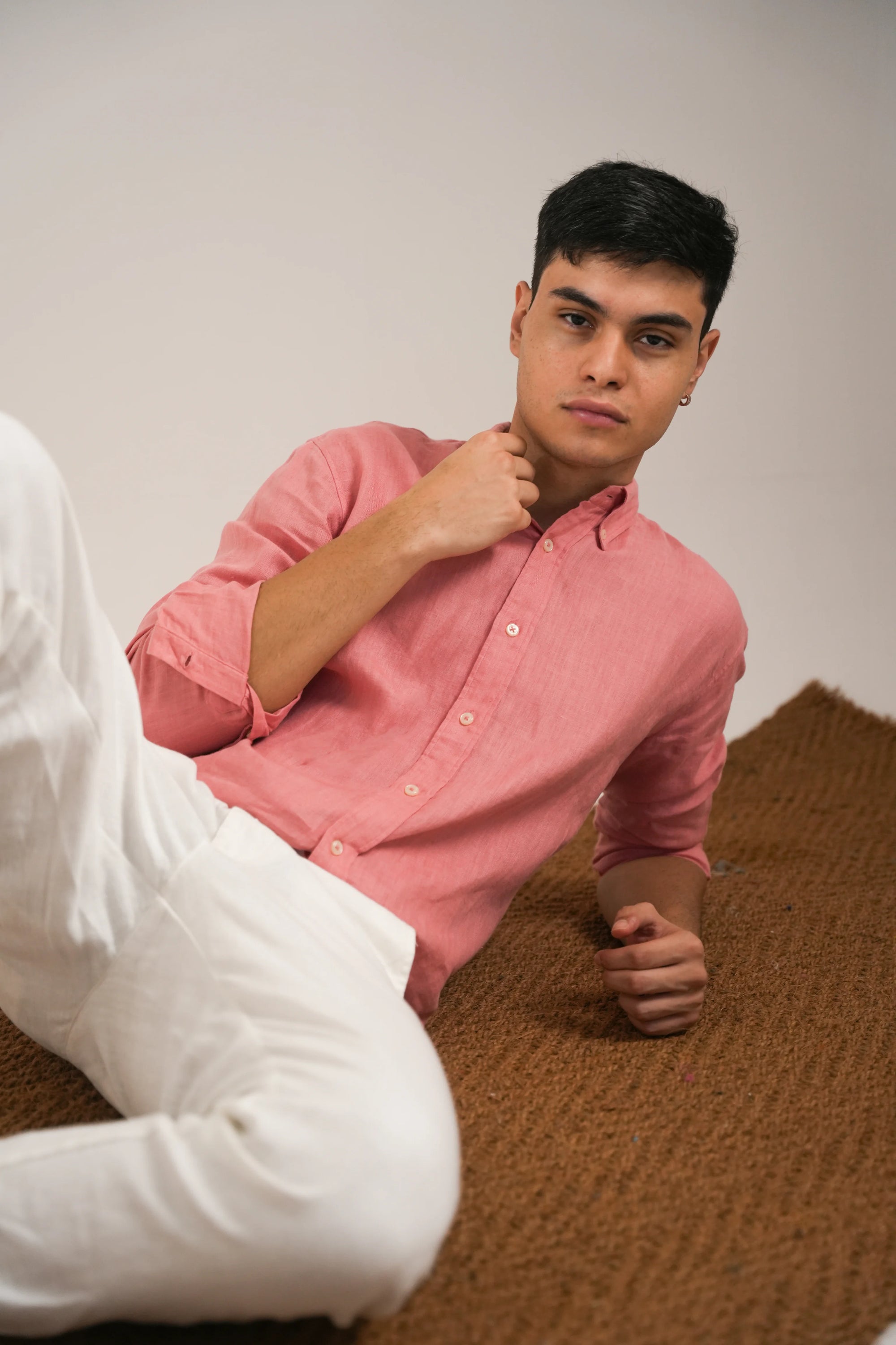 Blush Coral Linen Shirt