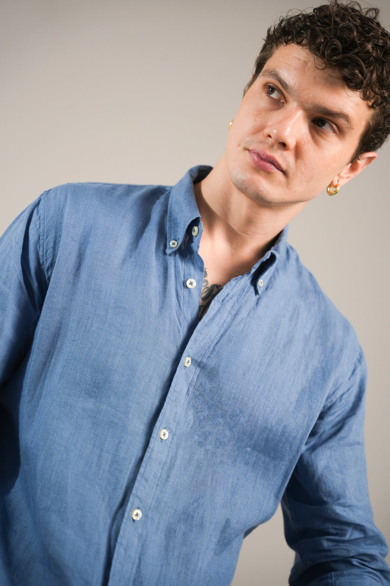 Indigo Drift Linen Shirt